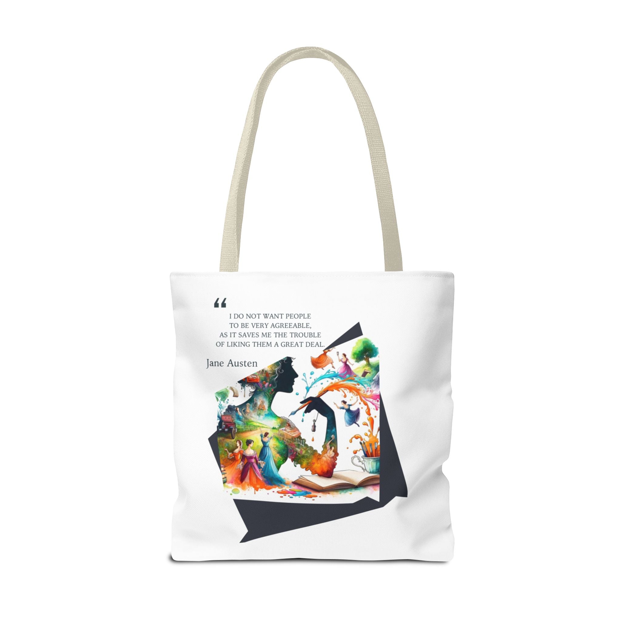 Jane Austen - I don't want to like people quote Tote Bag (AOP) in 3 sizes| Literary Gifts | Pride and Prejudice| Perfect Gift for Austen Fan