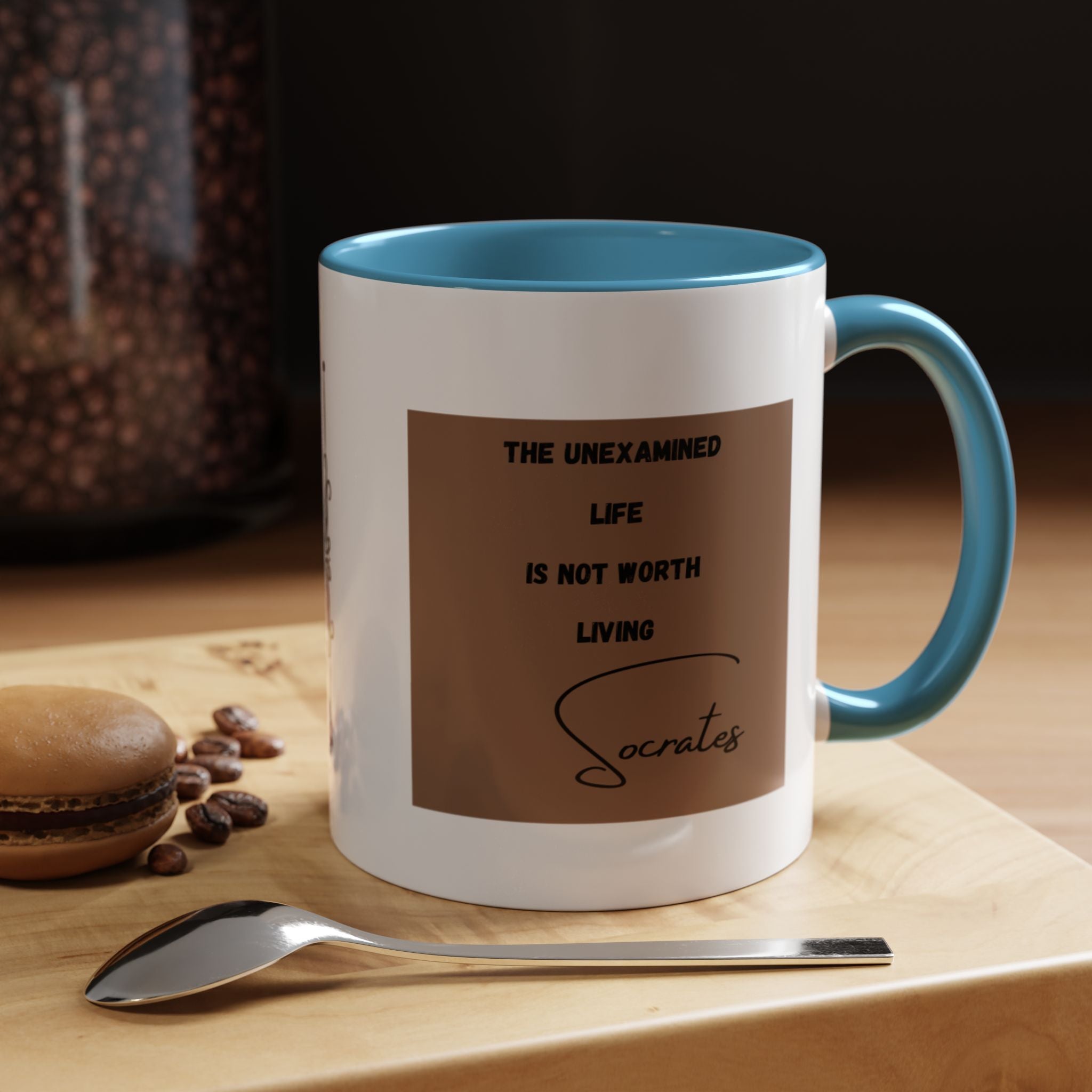 Socrates quote -  The Unexamined Life Is Not Worth Living | Philosophical Coffee Cup | 11oz, 15oz Accent Mugs for Thinkers & Wisdom Seekers