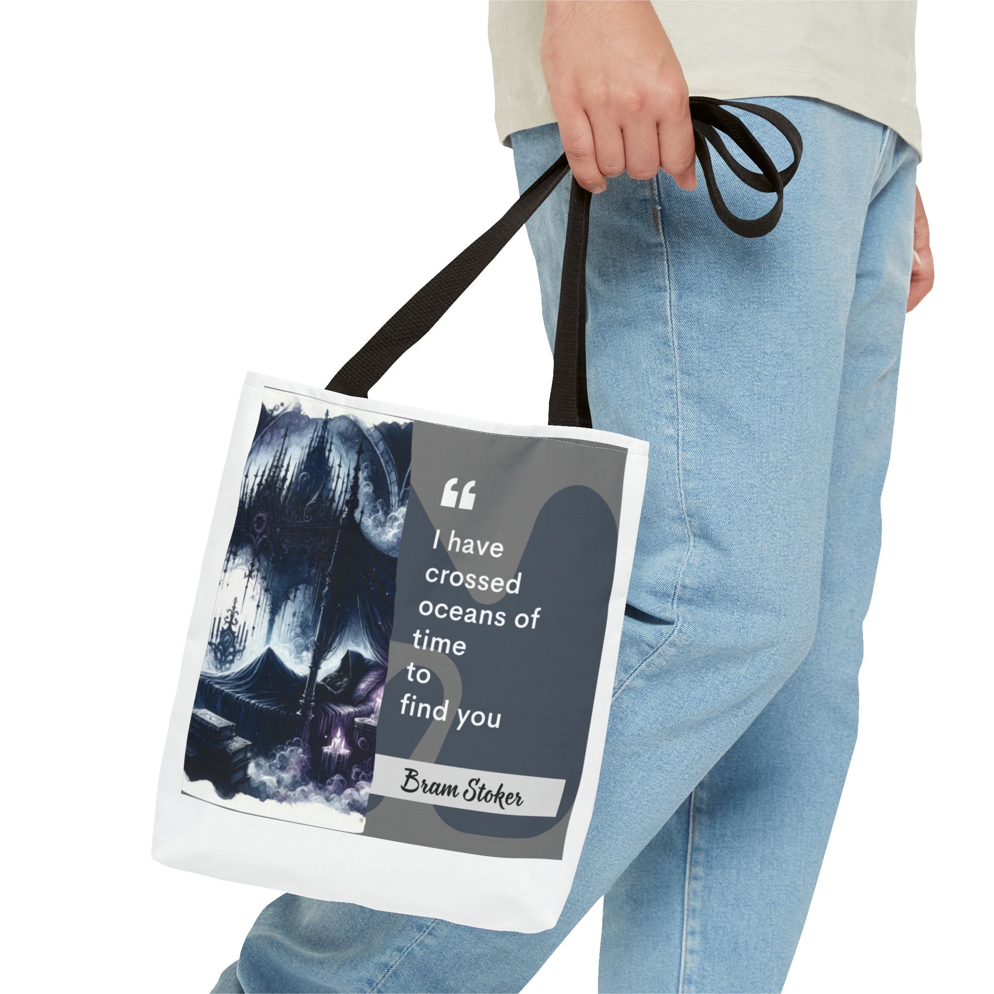 Bram Stoker Dracula Love Quote Tote Bag | Gothic Romance AOP Tote | Perfect for Dark Literature Fans