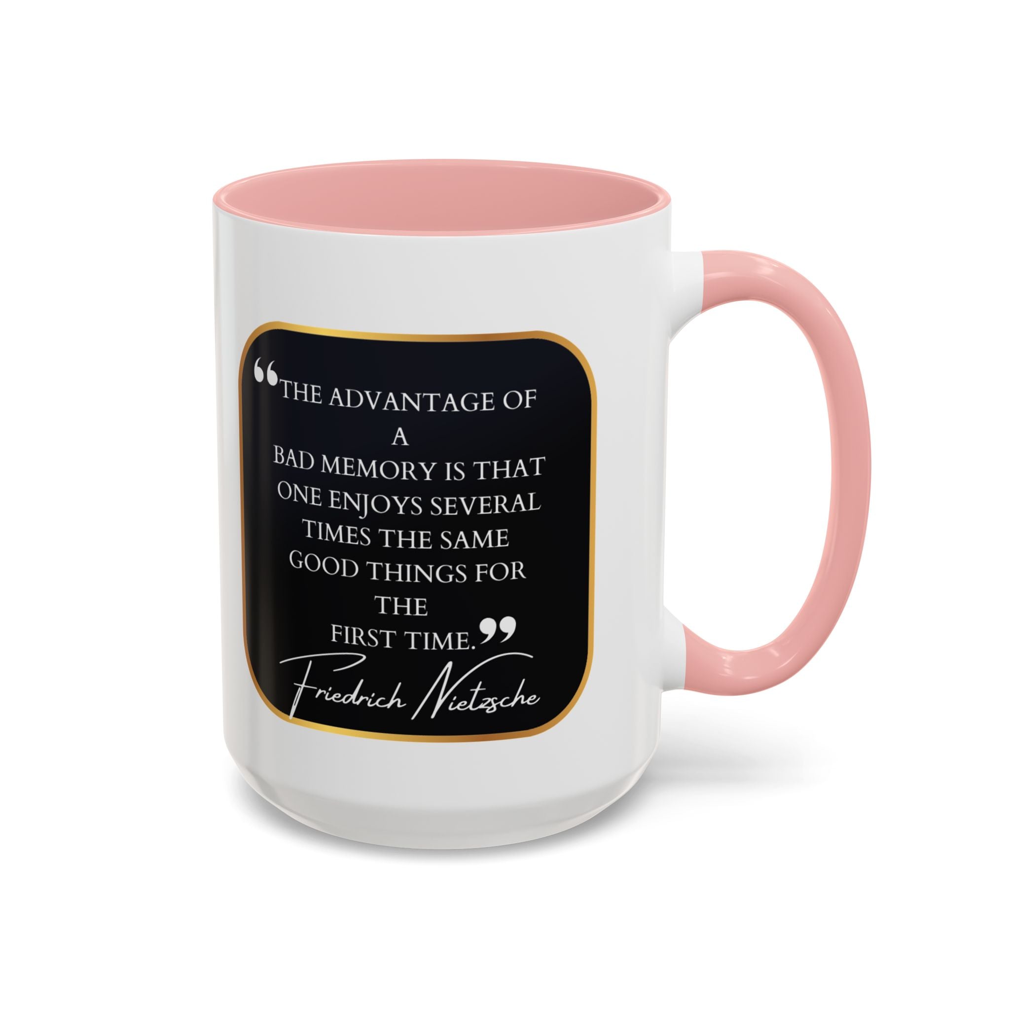 Nietzsche Bad Memory Advantage Quote Coffee Cup | 11oz, 15oz Accent Mugs for Philosophy Lovers & Thoughtful Gifts