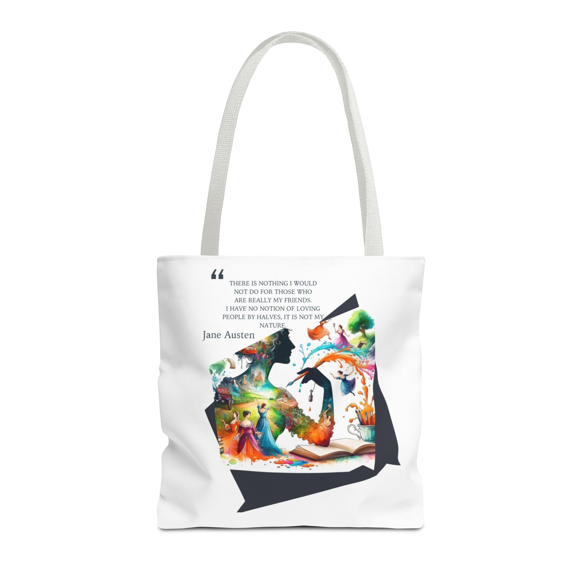 Jane Austen - There is nothing I wouldn't do for my friends Tote Bag (AOP) in 3 sizes