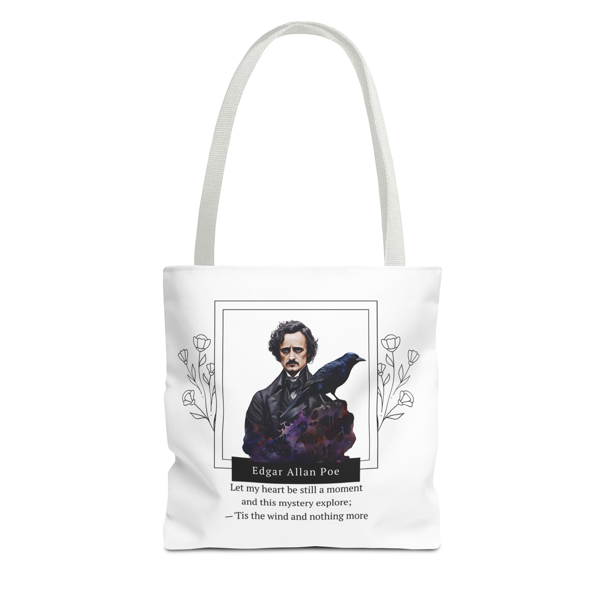 Edgar Allan Poe The Raven Quote Tote Bag | Gothic Mystery AOP Tote