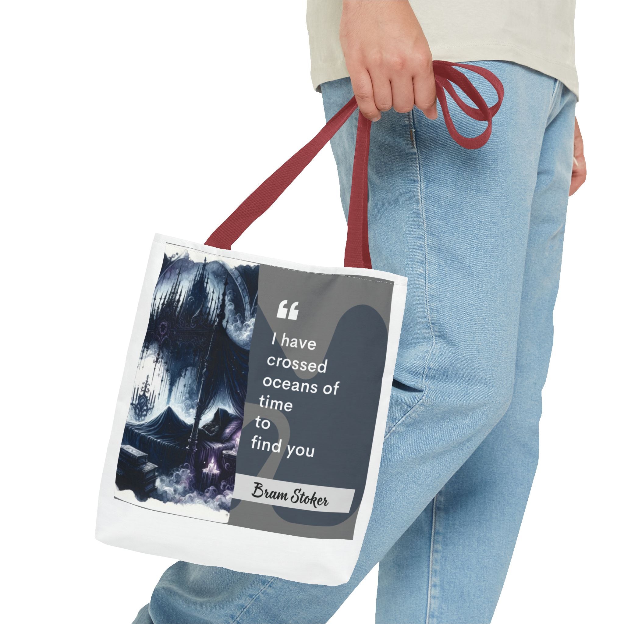 Bram Stoker Dracula Love Quote Tote Bag | Gothic Romance AOP Tote | Perfect for Dark Literature Fans