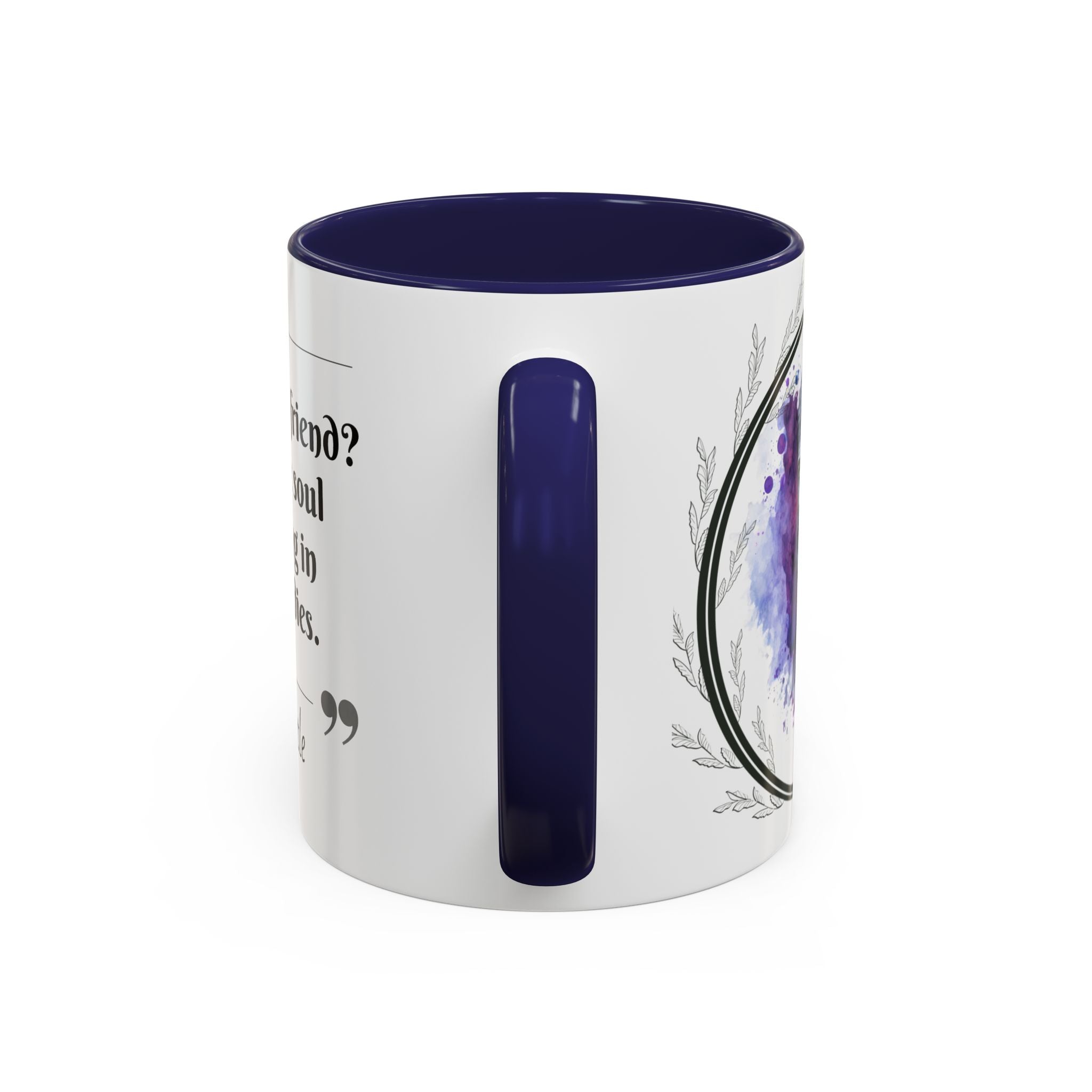 Aristotle What is a Friend Quote Mug | Motivational Philosophy Cup | 11oz, 15oz Accent Mugs for Thinkers & Positivity Lovers