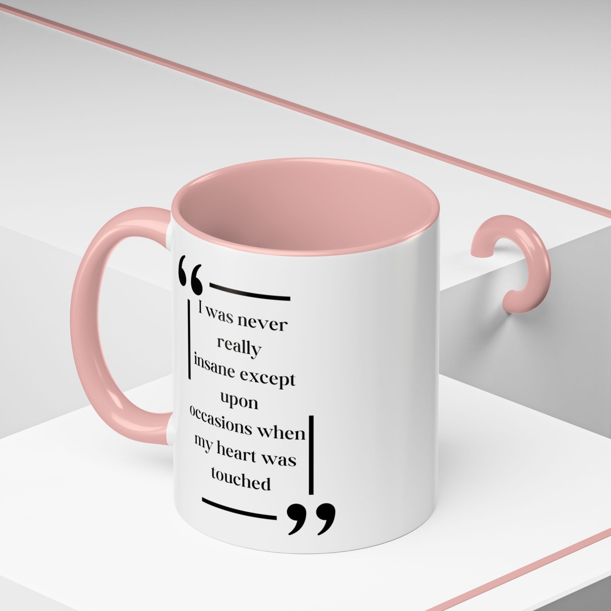 Edgar Allan Poe Quote Mug | 'Never Really Insane' Accent Coffee Cup | 11oz & 15oz Options | Author Drawing Design | Crazy in Love Mug