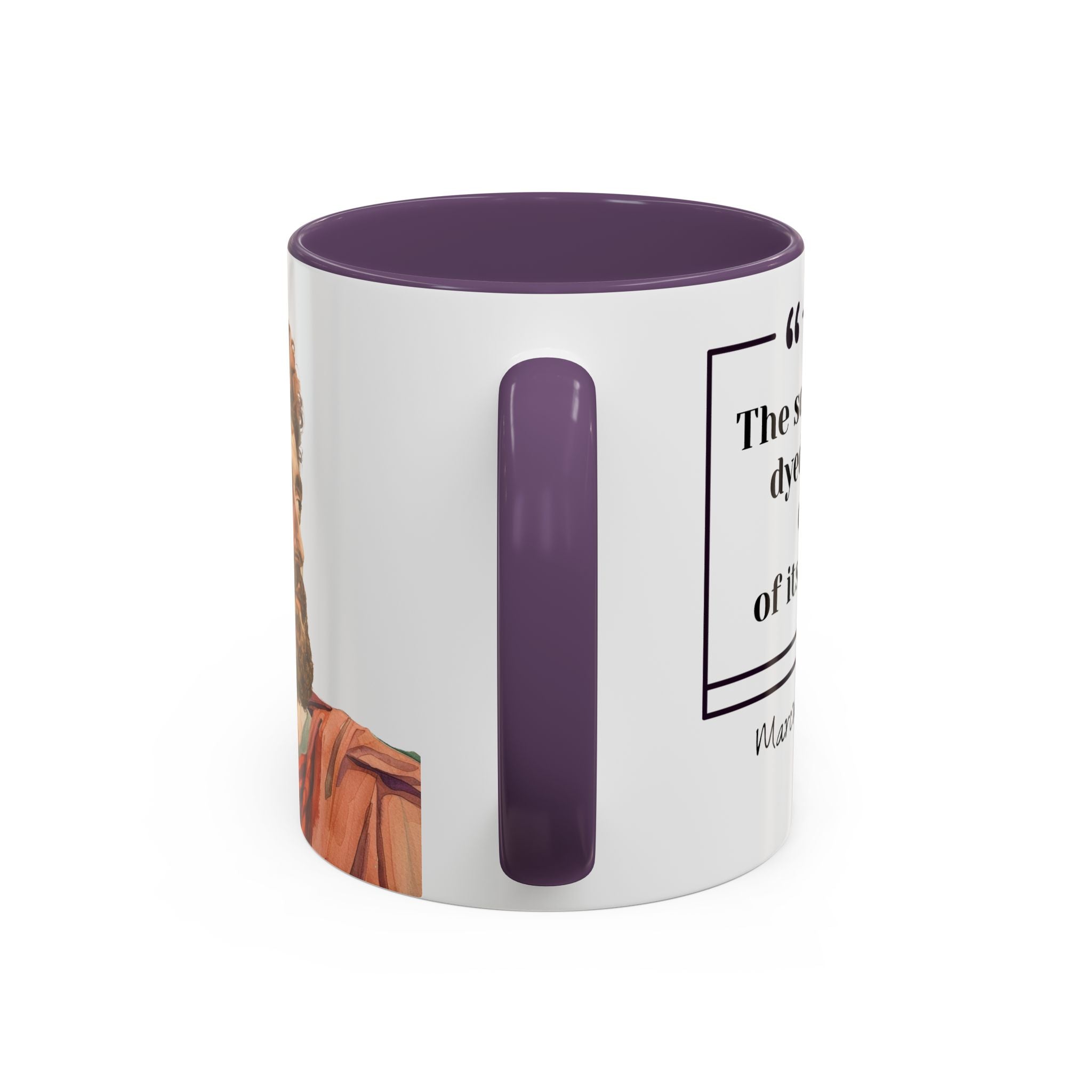 Marcus Aurelius Colour of a Soul Quote Mug | Philosophical Coffee Cup | 11oz, 15oz Accent Mugs for Thinkers| Stoics| Roman Empire