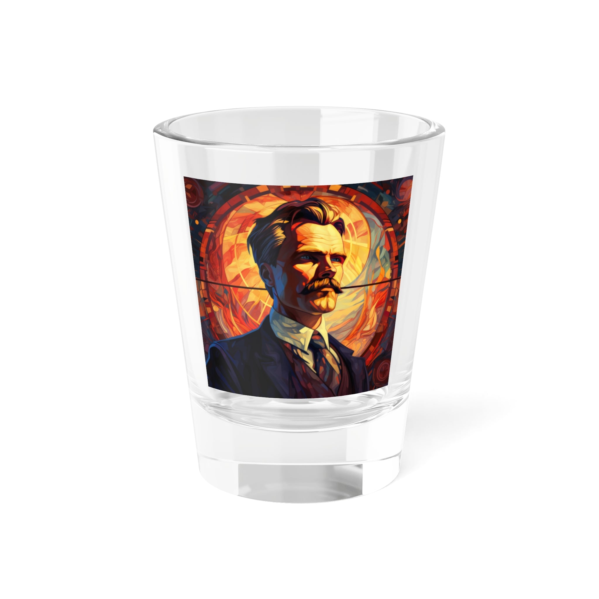 Friedrich Nietzsche Shot Glass, 1.5oz | Philosopher Shot Glass | Nihilism | German Philosophers