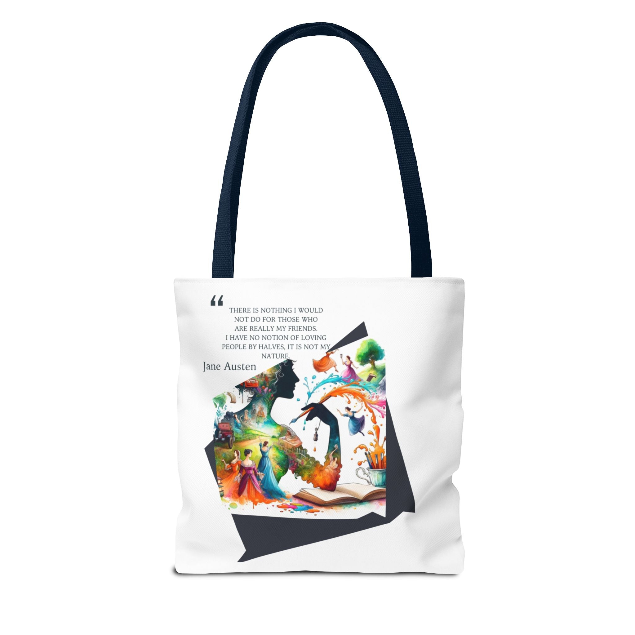 Jane Austen - There is nothing I wouldn't do for my friends Tote Bag (AOP) in 3 sizes