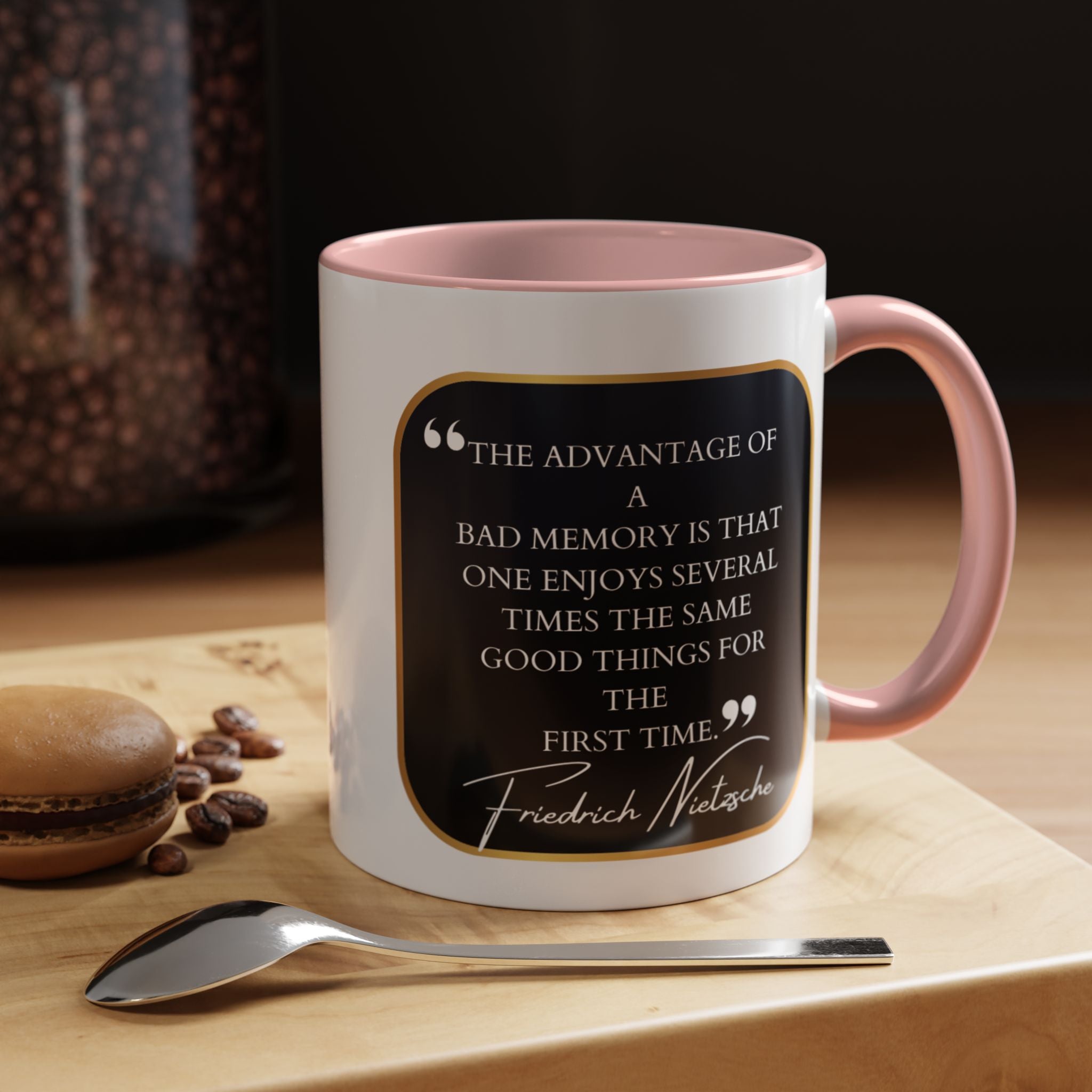Nietzsche Bad Memory Advantage Quote Coffee Cup | 11oz, 15oz Accent Mugs for Philosophy Lovers & Thoughtful Gifts