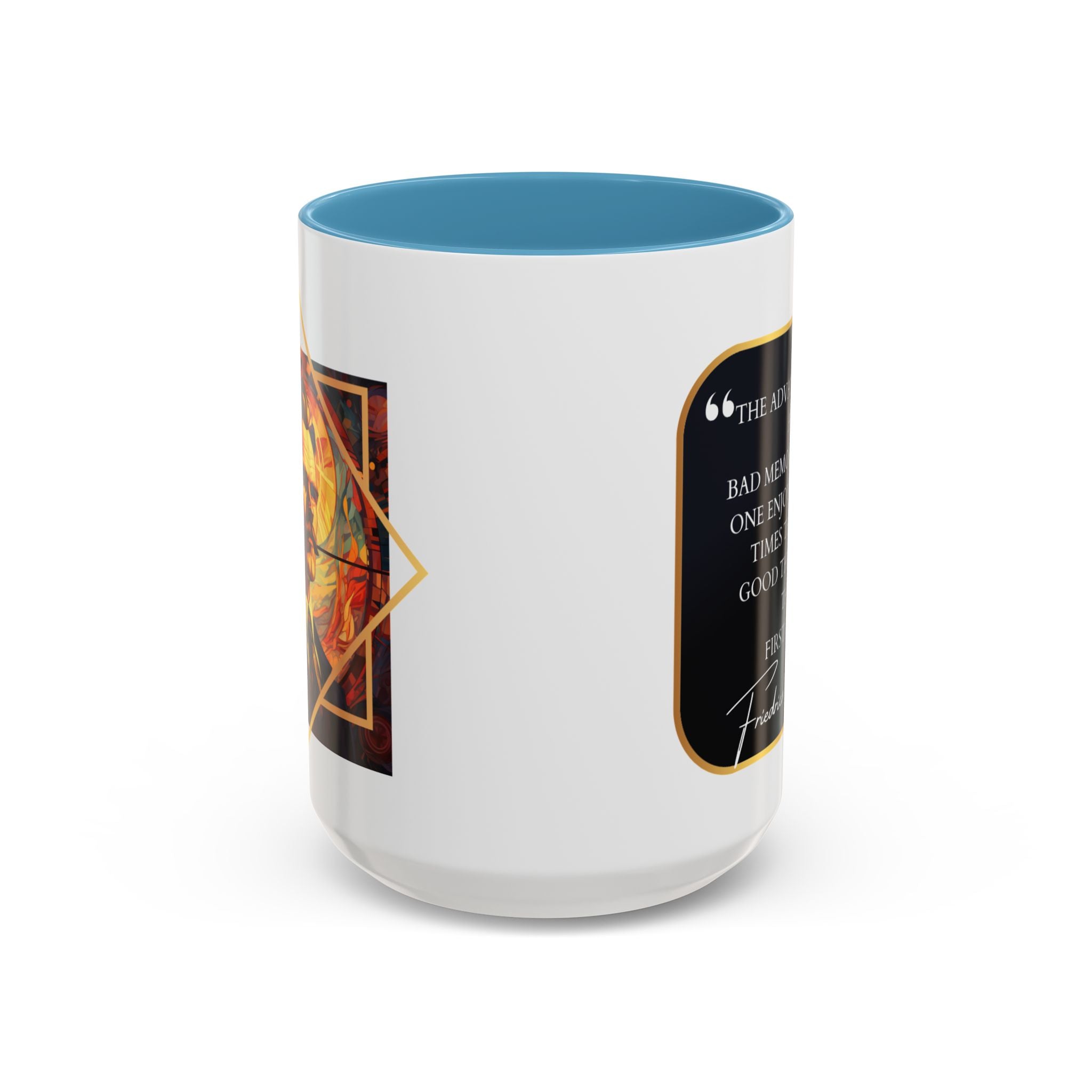 Nietzsche Bad Memory Advantage Quote Coffee Cup | 11oz, 15oz Accent Mugs for Philosophy Lovers & Thoughtful Gifts