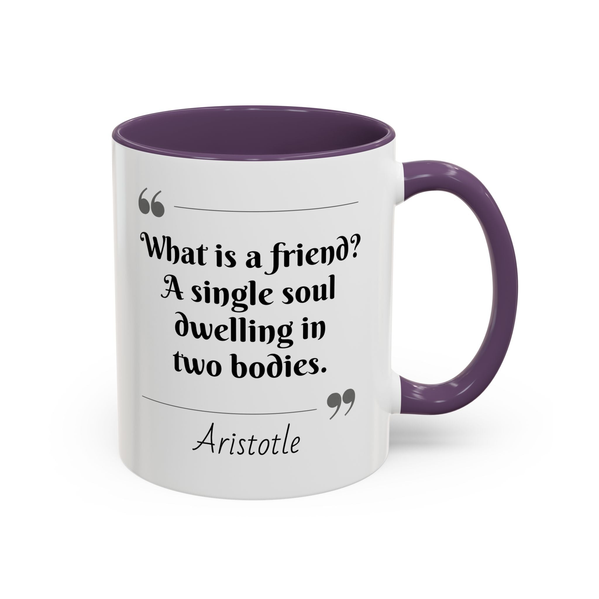 Aristotle What is a Friend Quote Mug | Motivational Philosophy Cup | 11oz, 15oz Accent Mugs for Thinkers & Positivity Lovers