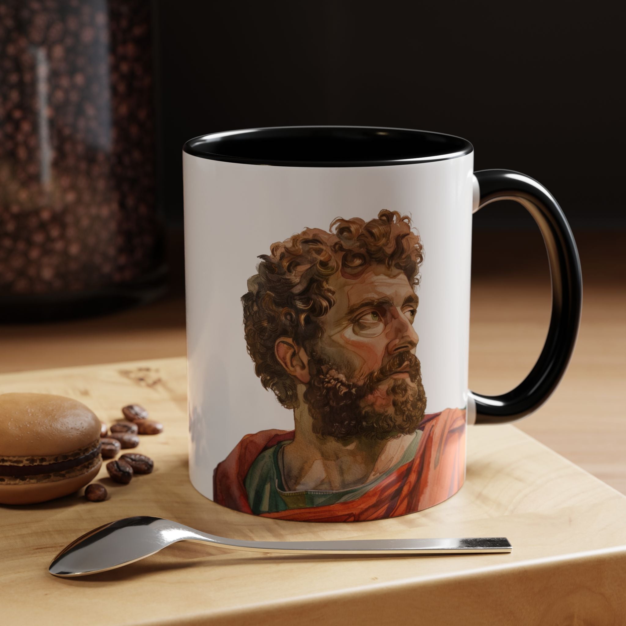 Marcus Aurelius Colour of a Soul Quote Mug | Philosophical Coffee Cup | 11oz, 15oz Accent Mugs for Thinkers| Stoics| Roman Empire