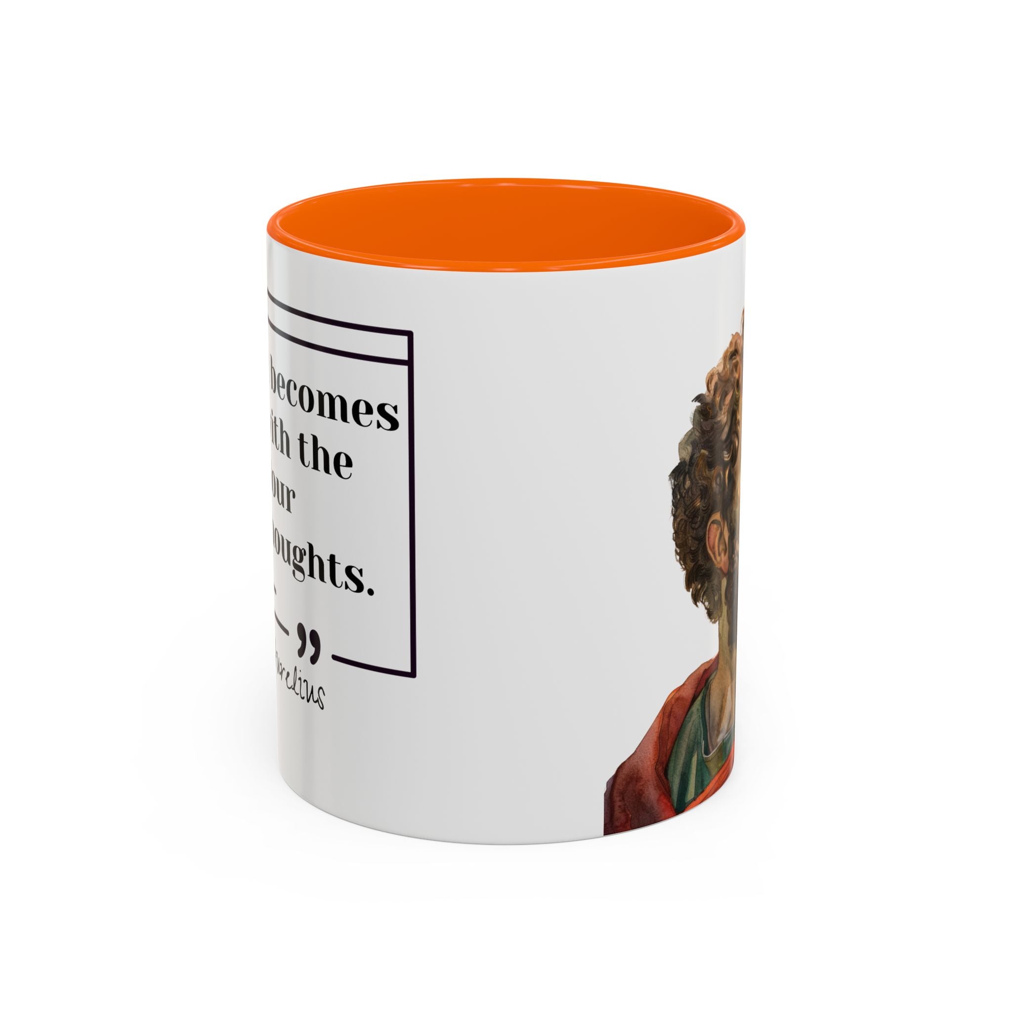 Marcus Aurelius Colour of a Soul Quote Mug | Philosophical Coffee Cup | 11oz, 15oz Accent Mugs for Thinkers| Stoics| Roman Empire