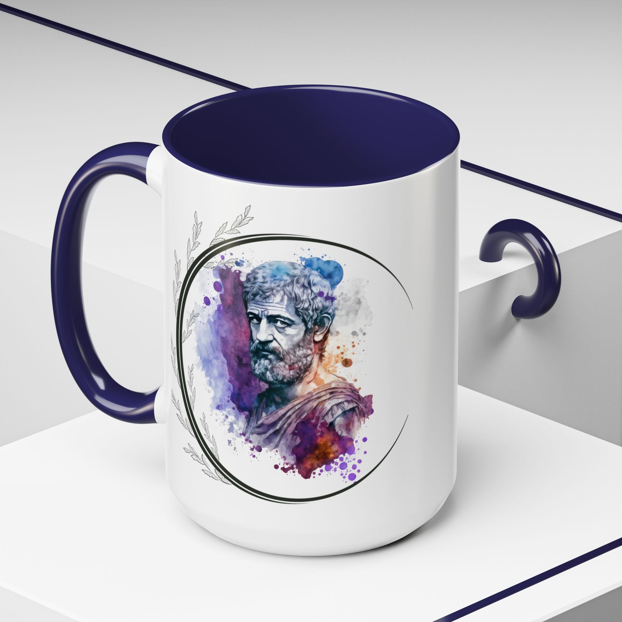 Aristotle What is a Friend Quote Mug | Motivational Philosophy Cup | 11oz, 15oz Accent Mugs for Thinkers & Positivity Lovers