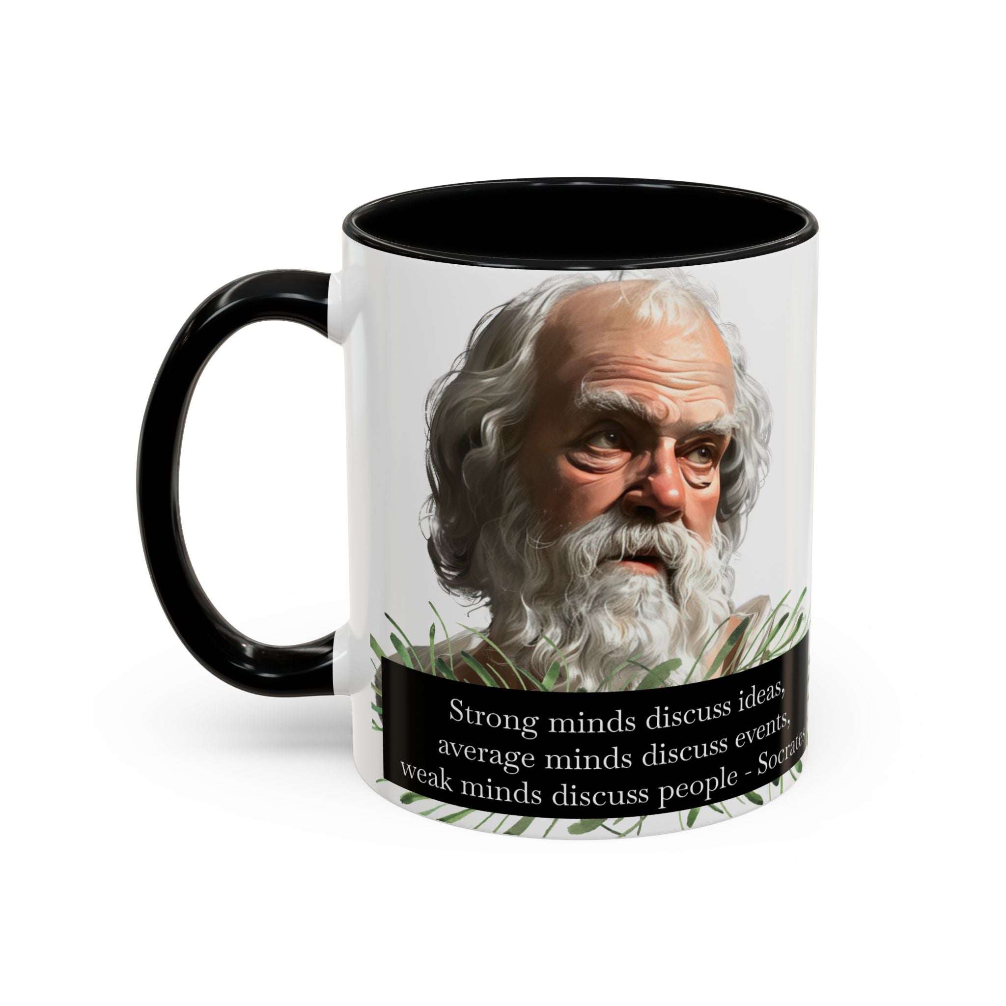 Socrates quote on Ideas, Events and People Discussions - 11oz, 15oz Accent Mugs