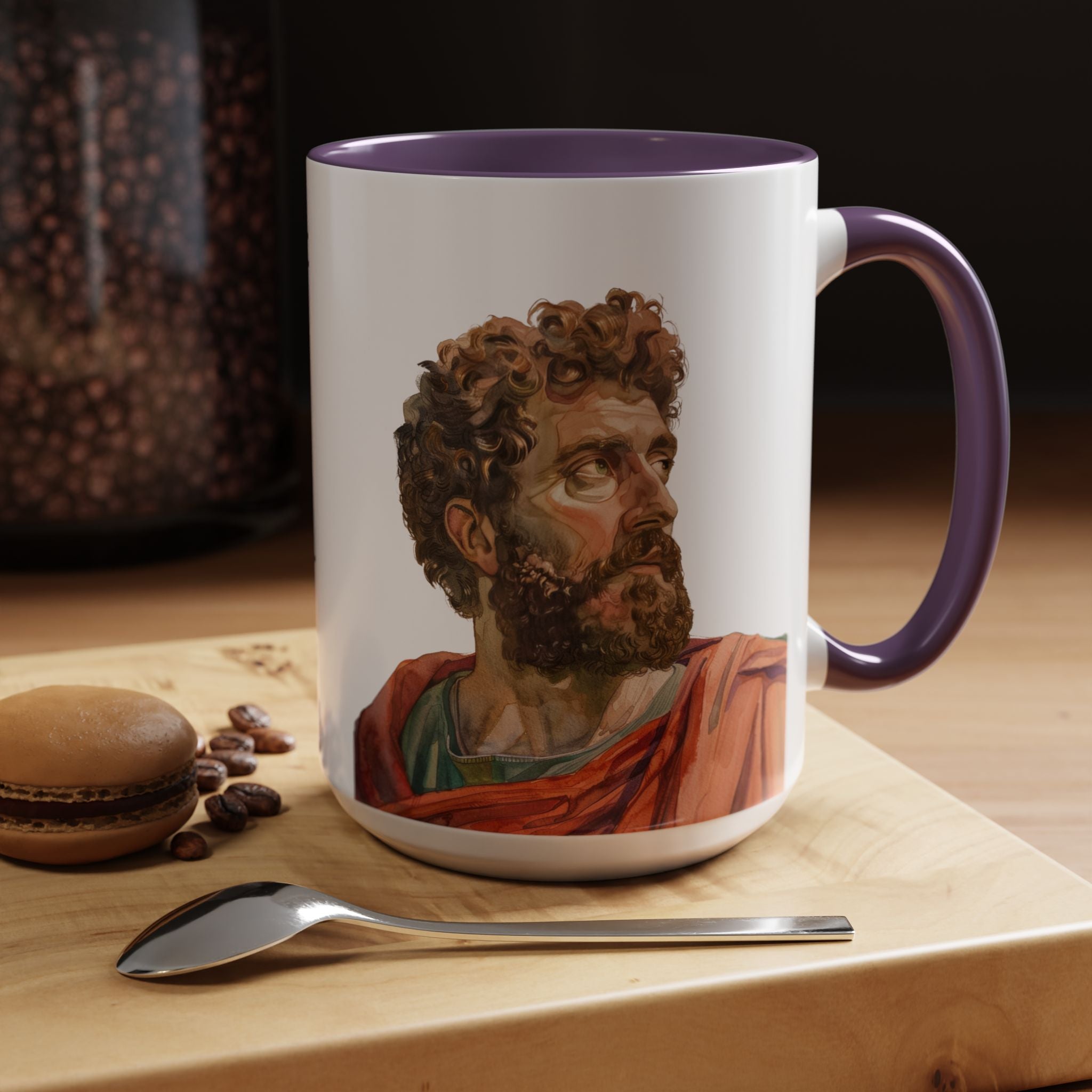 Marcus Aurelius Colour of a Soul Quote Mug | Philosophical Coffee Cup | 11oz, 15oz Accent Mugs for Thinkers| Stoics| Roman Empire