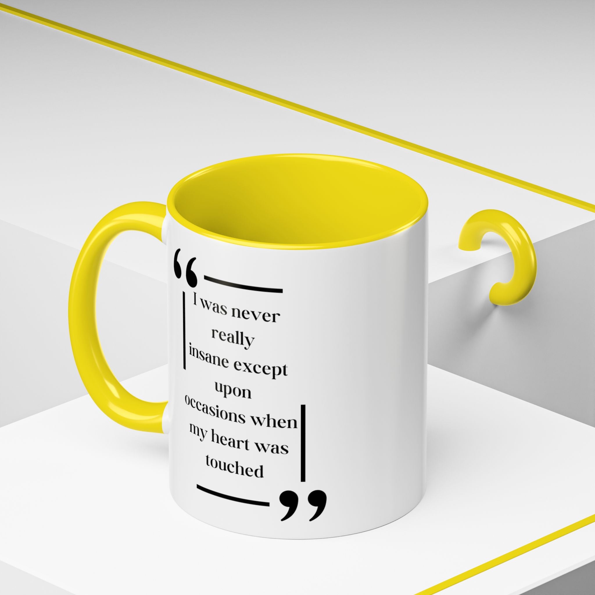 Edgar Allan Poe Quote Mug | 'Never Really Insane' Accent Coffee Cup | 11oz & 15oz Options | Author Drawing Design | Crazy in Love Mug