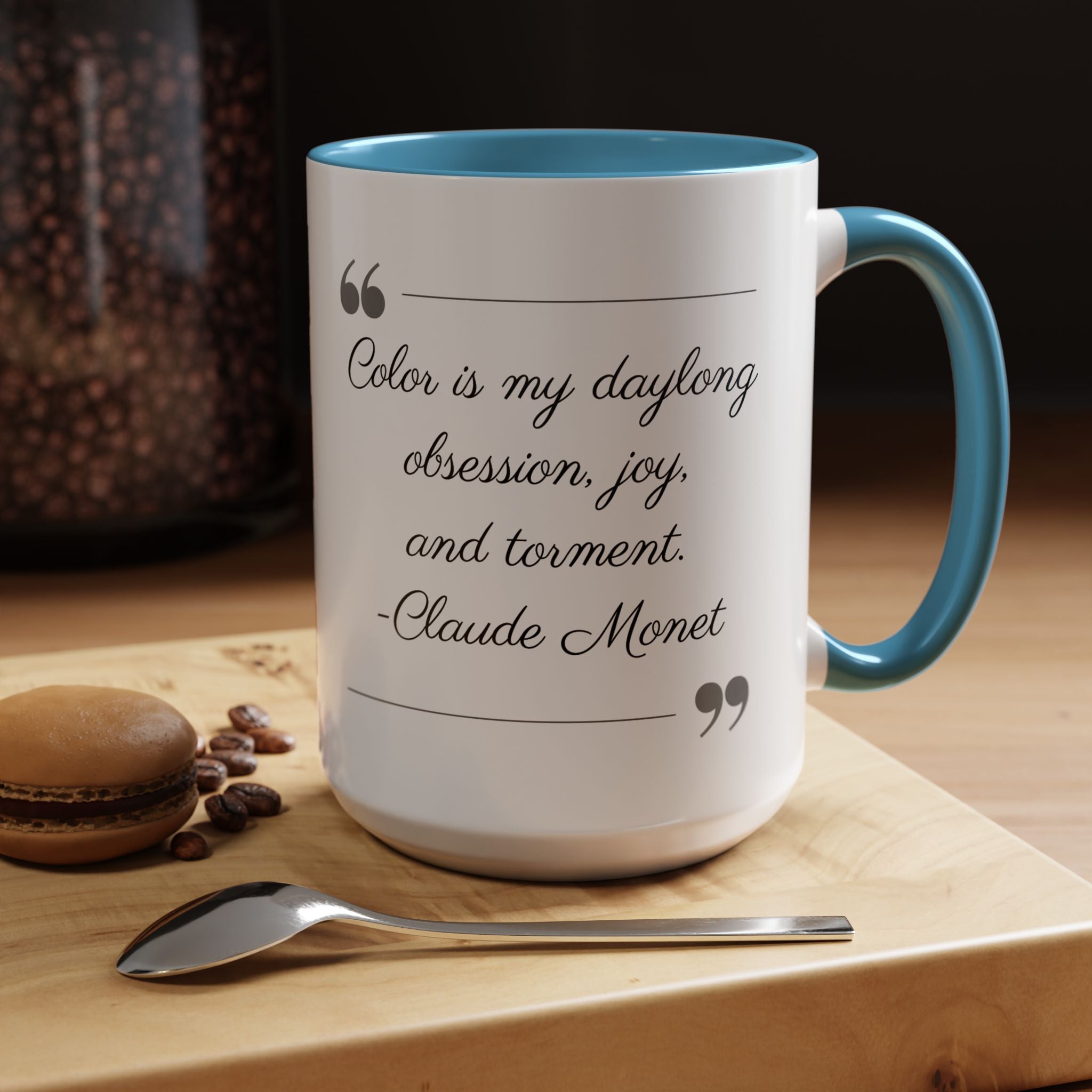 Claude Monet quote - Color is my daylong... - Accent Coffee Mug (11, 15oz) | Impressionist Artist and Artwork