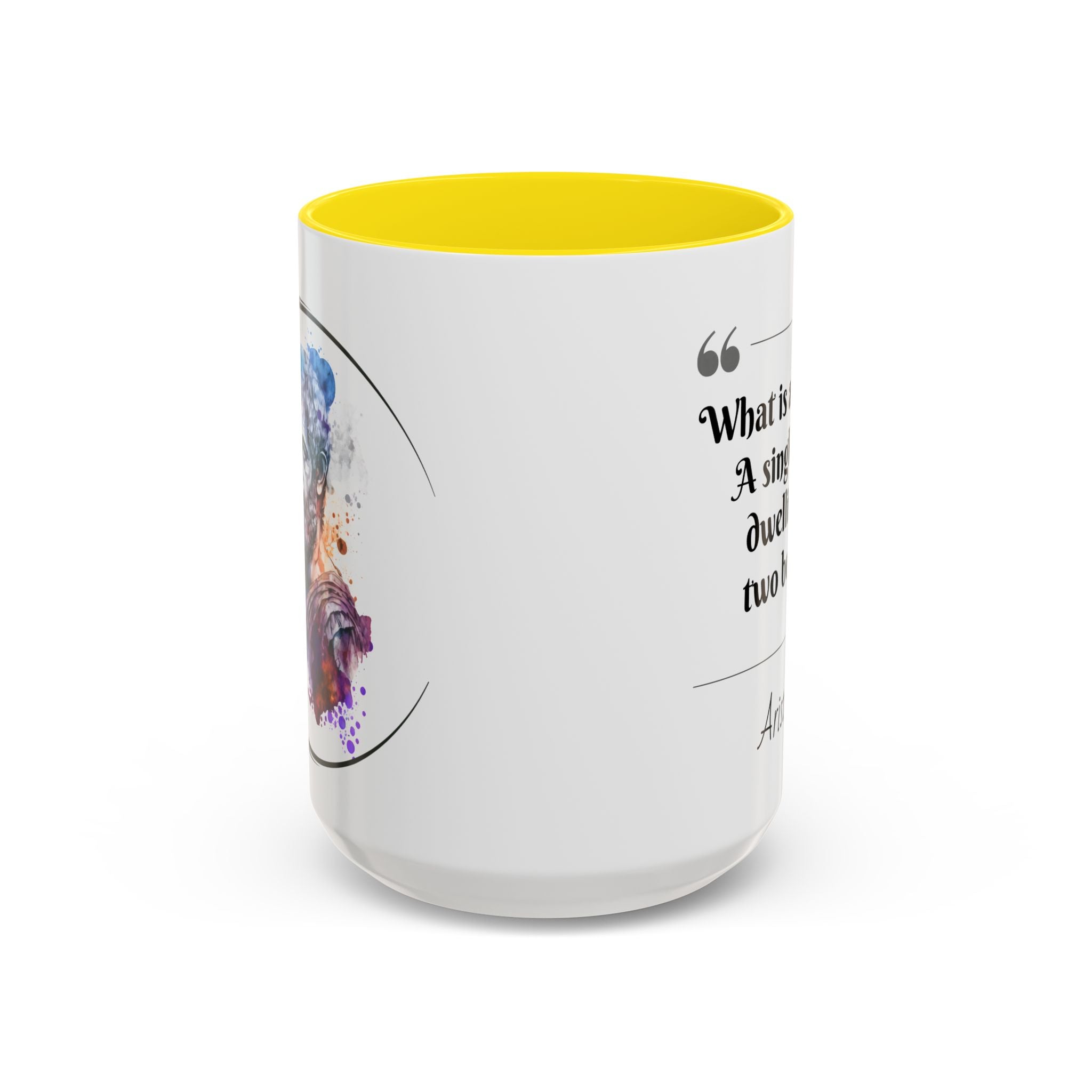 Aristotle What is a Friend Quote Mug | Motivational Philosophy Cup | 11oz, 15oz Accent Mugs for Thinkers & Positivity Lovers