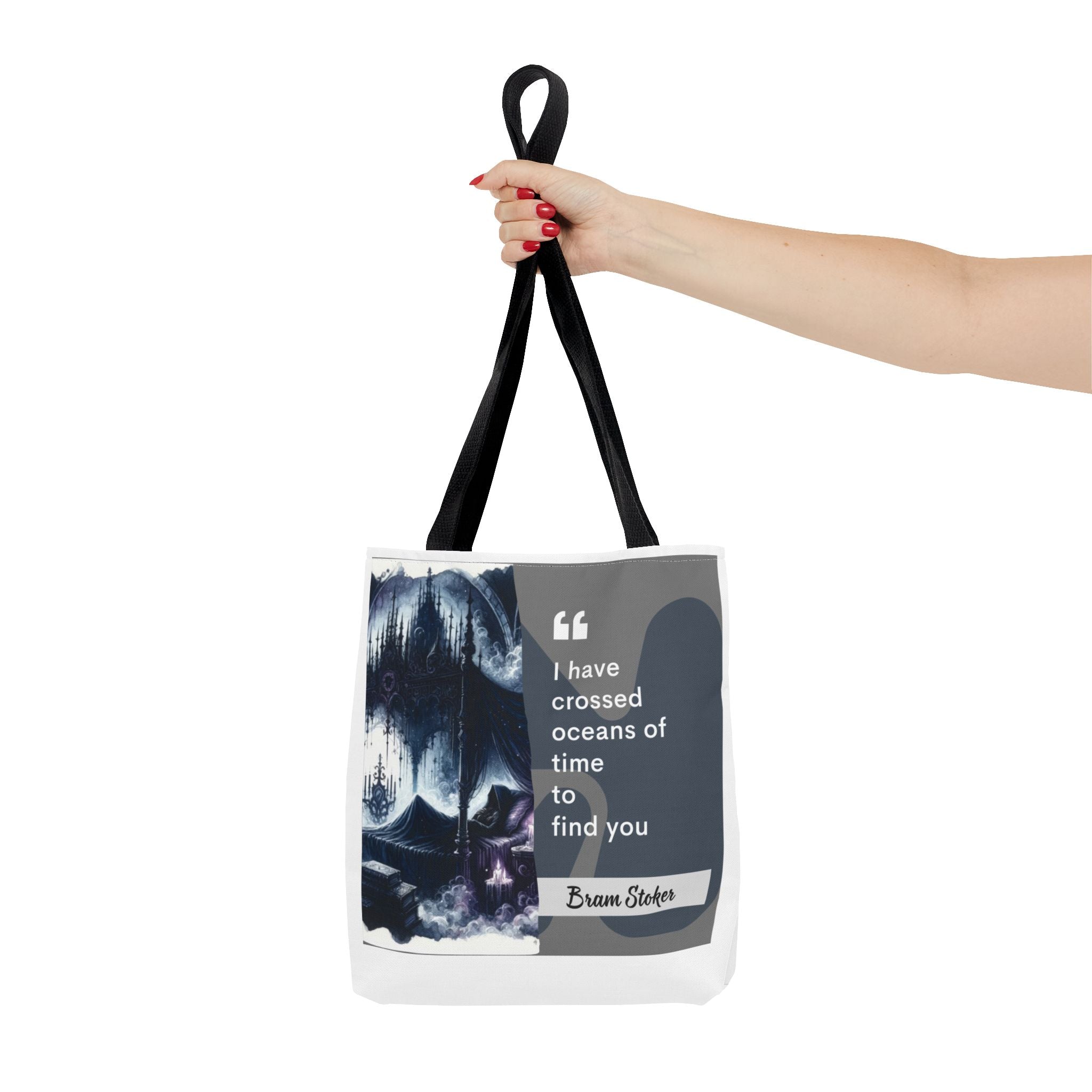 Bram Stoker Dracula Love Quote Tote Bag | Gothic Romance AOP Tote | Perfect for Dark Literature Fans