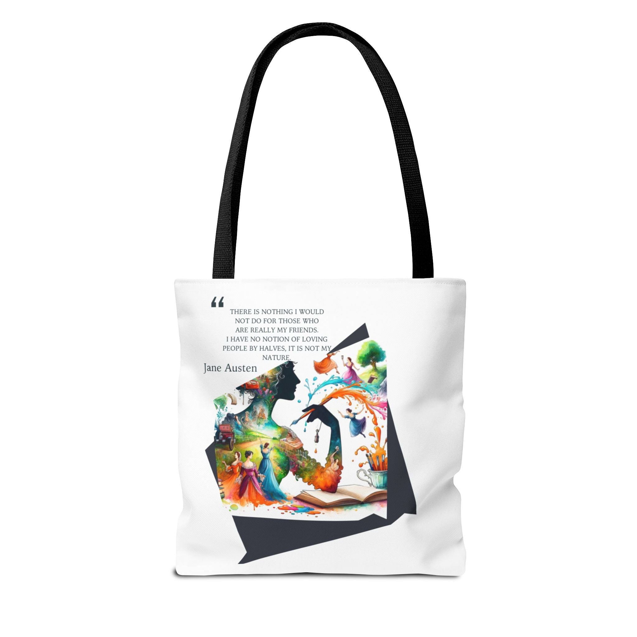 Jane Austen - There is nothing I wouldn't do for my friends Tote Bag (AOP) in 3 sizes