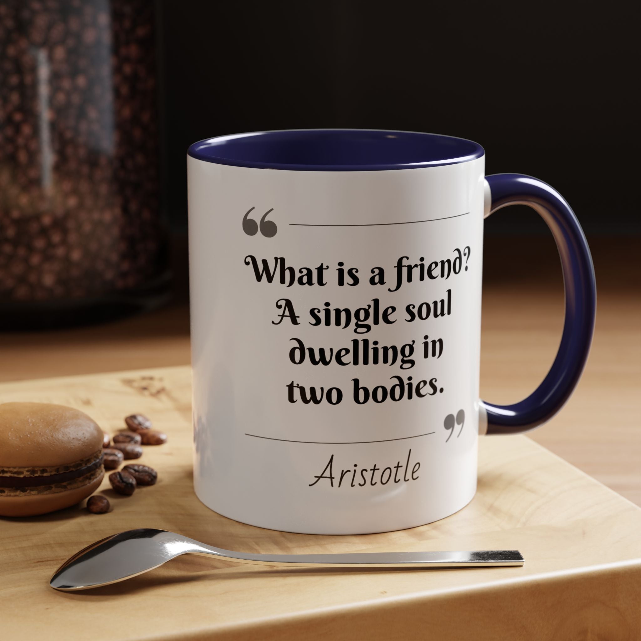 Aristotle What is a Friend Quote Mug | Motivational Philosophy Cup | 11oz, 15oz Accent Mugs for Thinkers & Positivity Lovers
