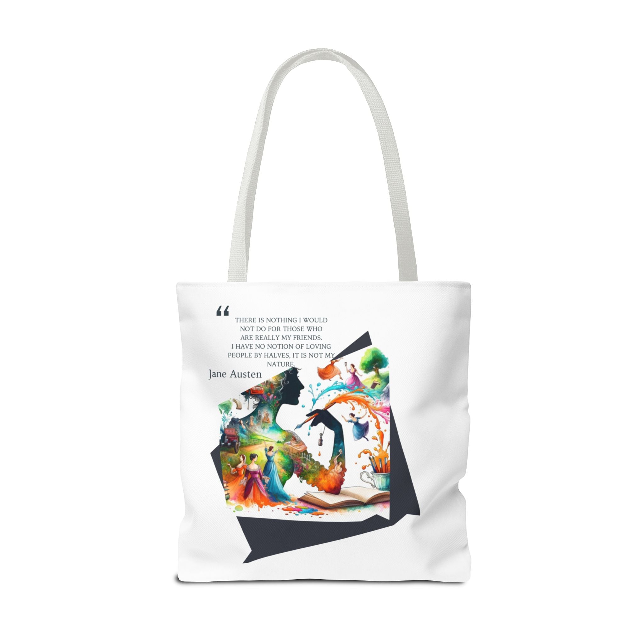 Jane Austen - There is nothing I wouldn't do for my friends Tote Bag (AOP) in 3 sizes