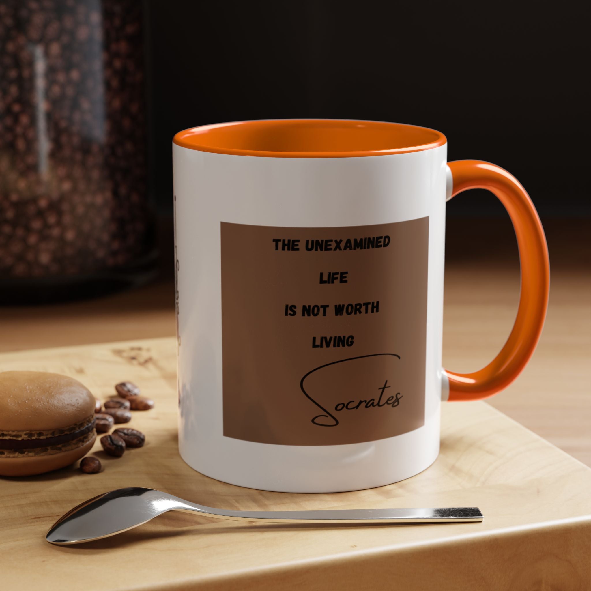 Socrates quote -  The Unexamined Life Is Not Worth Living | Philosophical Coffee Cup | 11oz, 15oz Accent Mugs for Thinkers & Wisdom Seekers