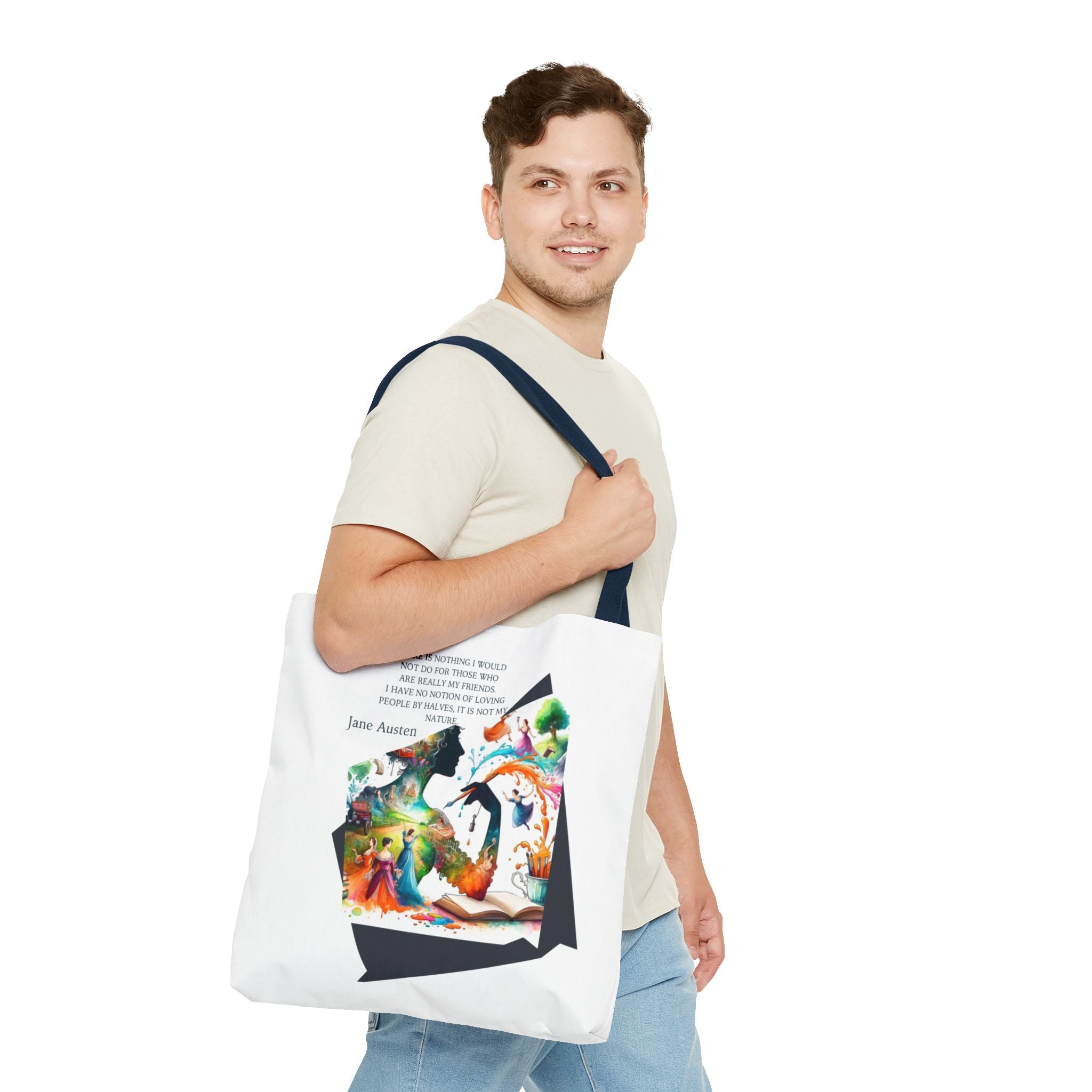 Jane Austen - There is nothing I wouldn't do for my friends Tote Bag (AOP) in 3 sizes