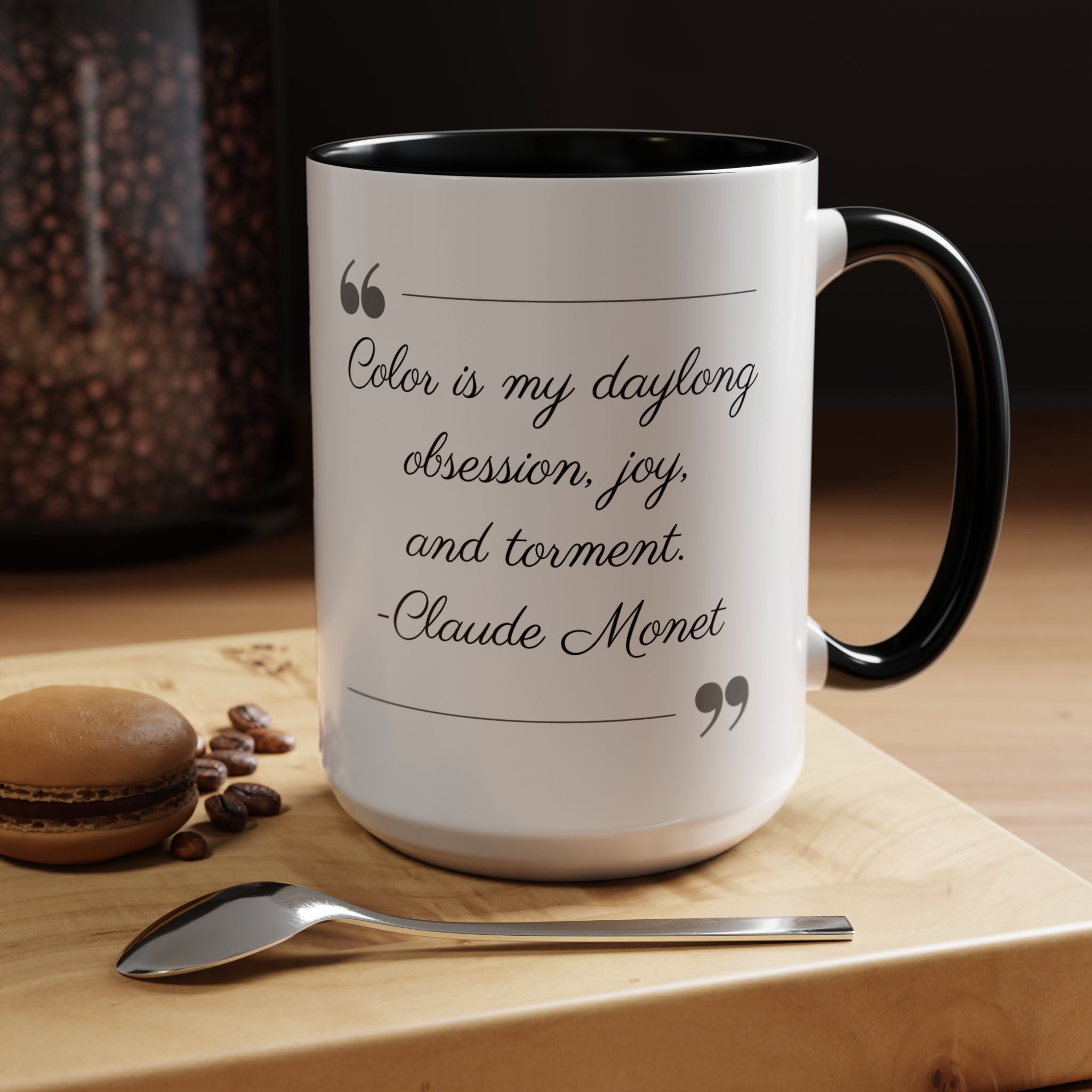Claude Monet quote - Color is my daylong... - Accent Coffee Mug (11, 15oz) | Impressionist Artist and Artwork