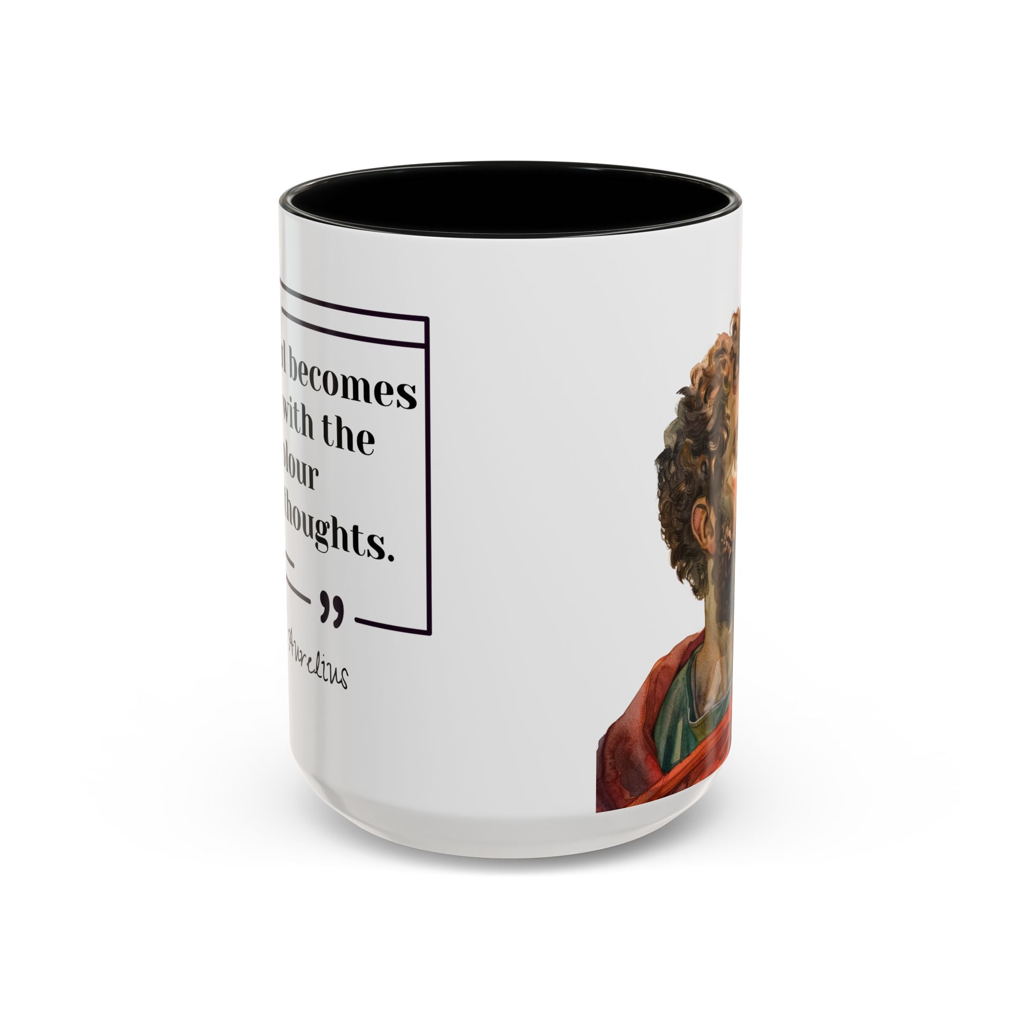 Marcus Aurelius Colour of a Soul Quote Mug | Philosophical Coffee Cup | 11oz, 15oz Accent Mugs for Thinkers| Stoics| Roman Empire