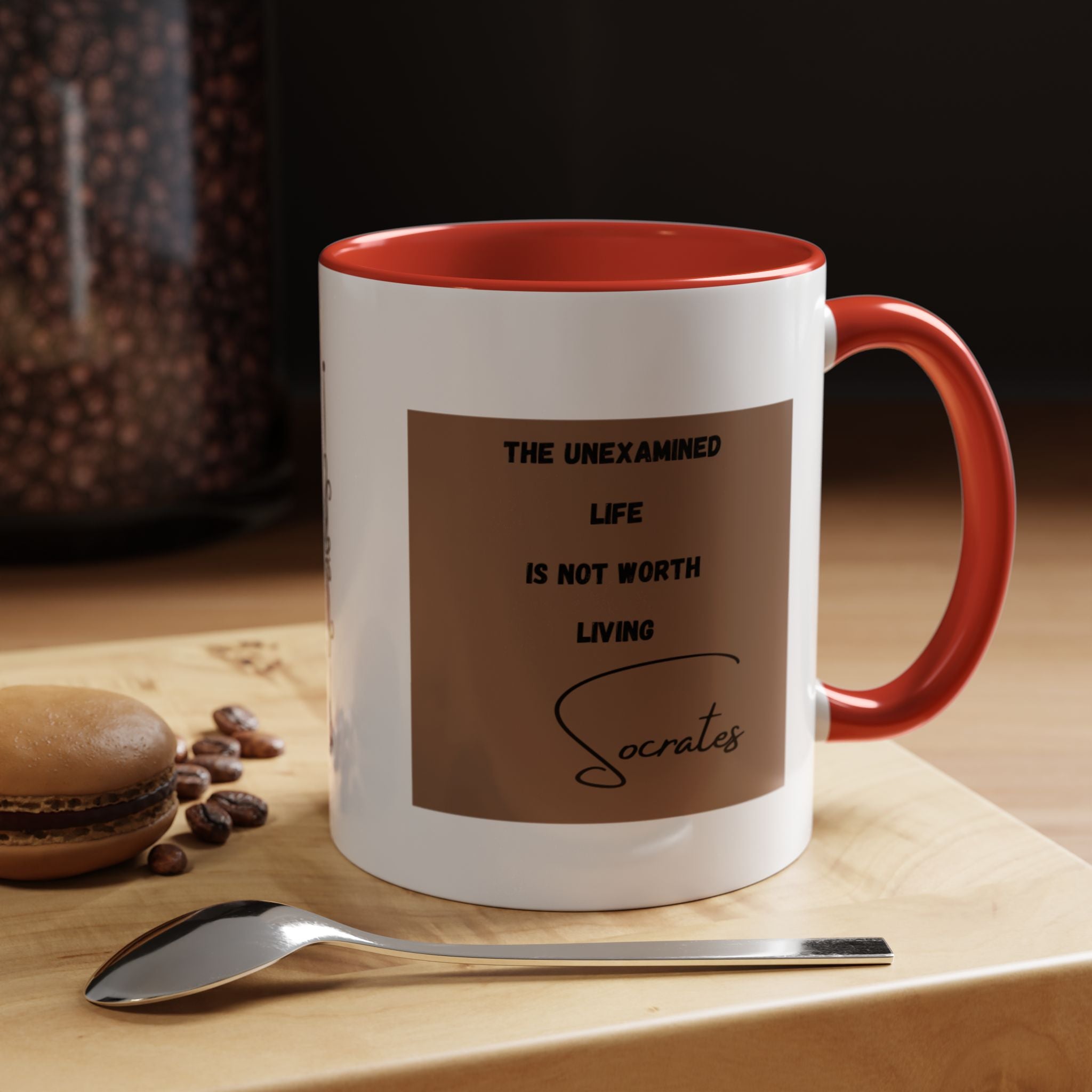 Socrates quote -  The Unexamined Life Is Not Worth Living | Philosophical Coffee Cup | 11oz, 15oz Accent Mugs for Thinkers & Wisdom Seekers