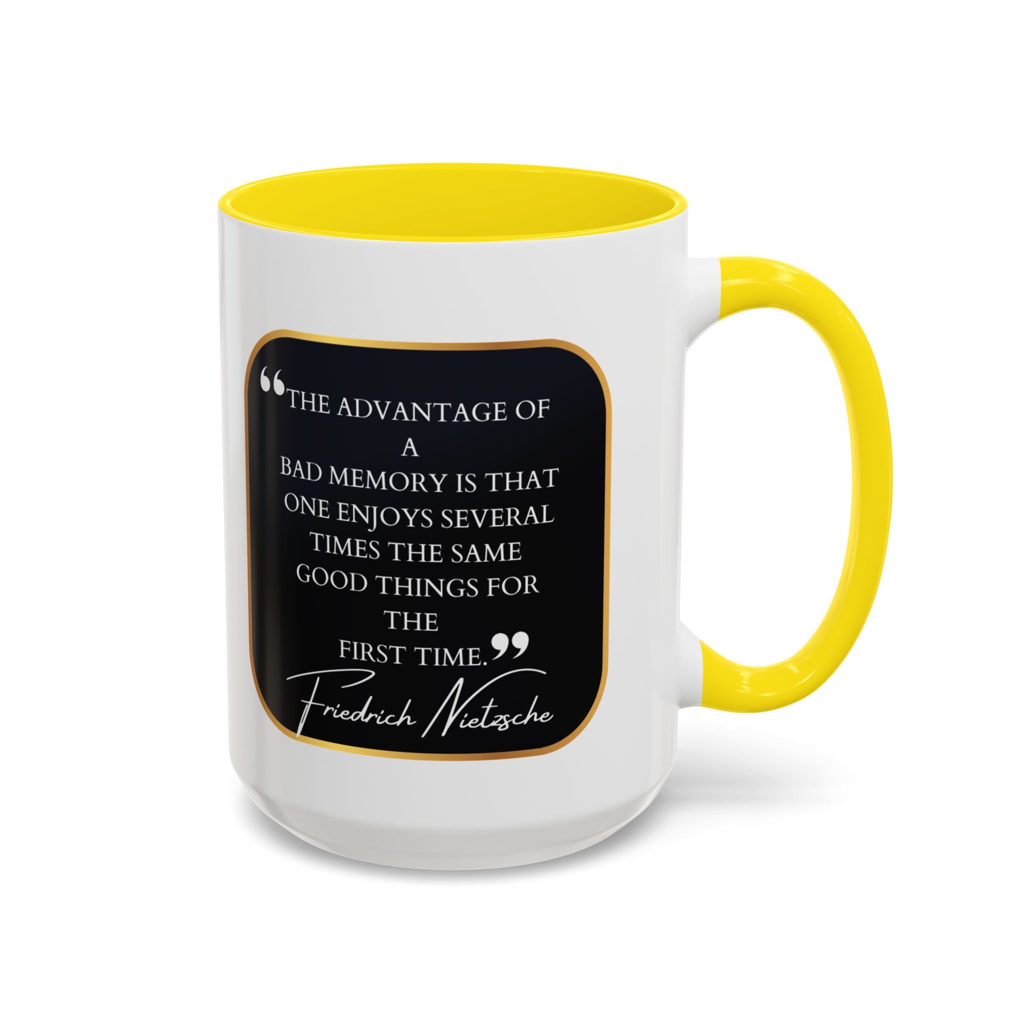 Nietzsche Bad Memory Advantage Quote Coffee Cup | 11oz, 15oz Accent Mugs for Philosophy Lovers & Thoughtful Gifts