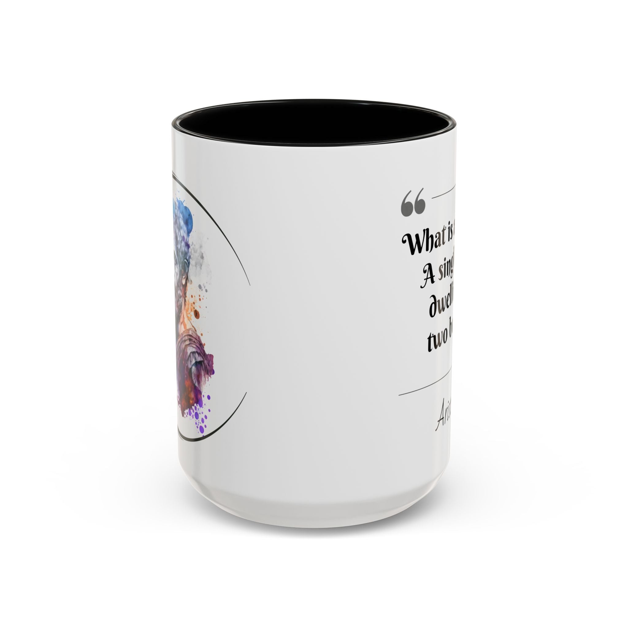 Aristotle What is a Friend Quote Mug | Motivational Philosophy Cup | 11oz, 15oz Accent Mugs for Thinkers & Positivity Lovers