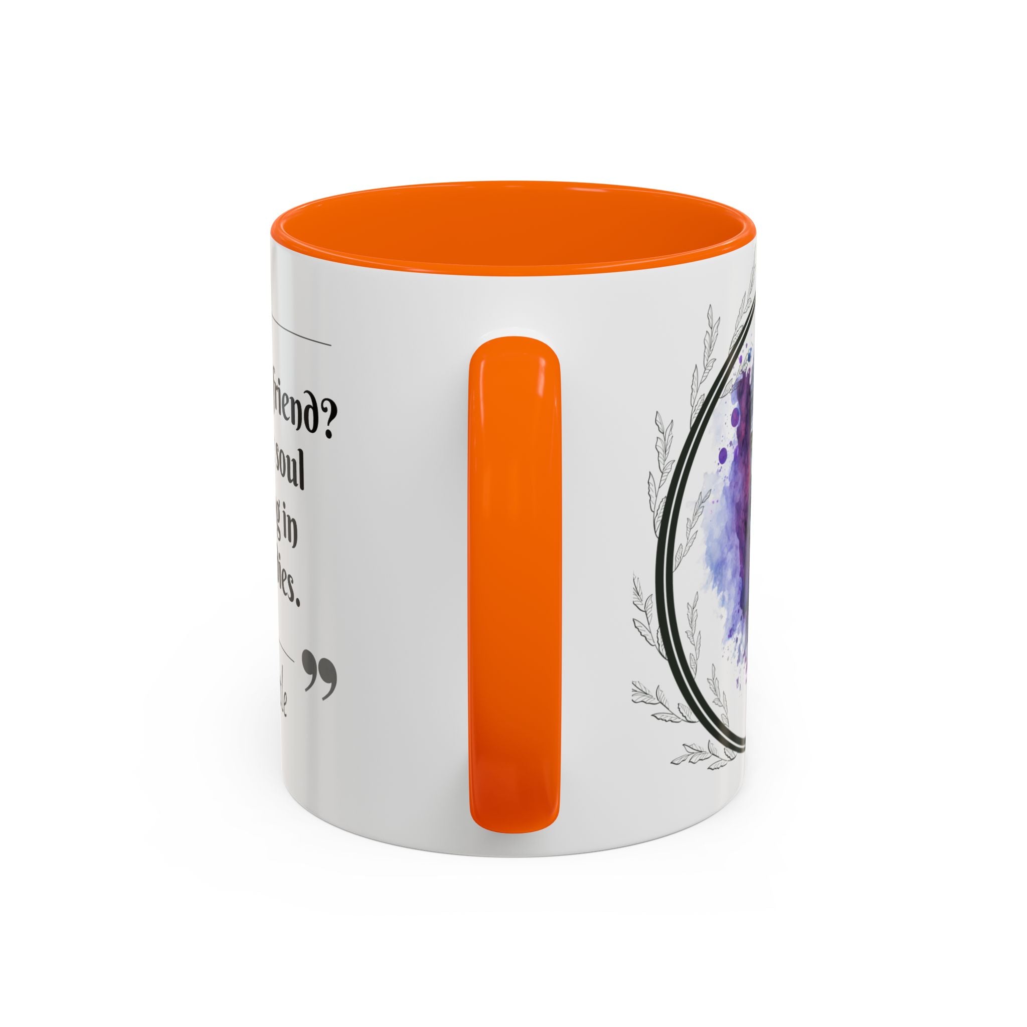 Aristotle What is a Friend Quote Mug | Motivational Philosophy Cup | 11oz, 15oz Accent Mugs for Thinkers & Positivity Lovers