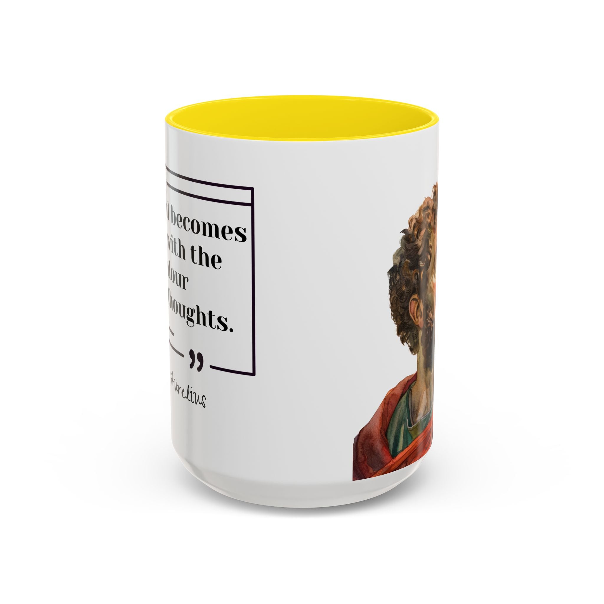 Marcus Aurelius Colour of a Soul Quote Mug | Philosophical Coffee Cup | 11oz, 15oz Accent Mugs for Thinkers| Stoics| Roman Empire