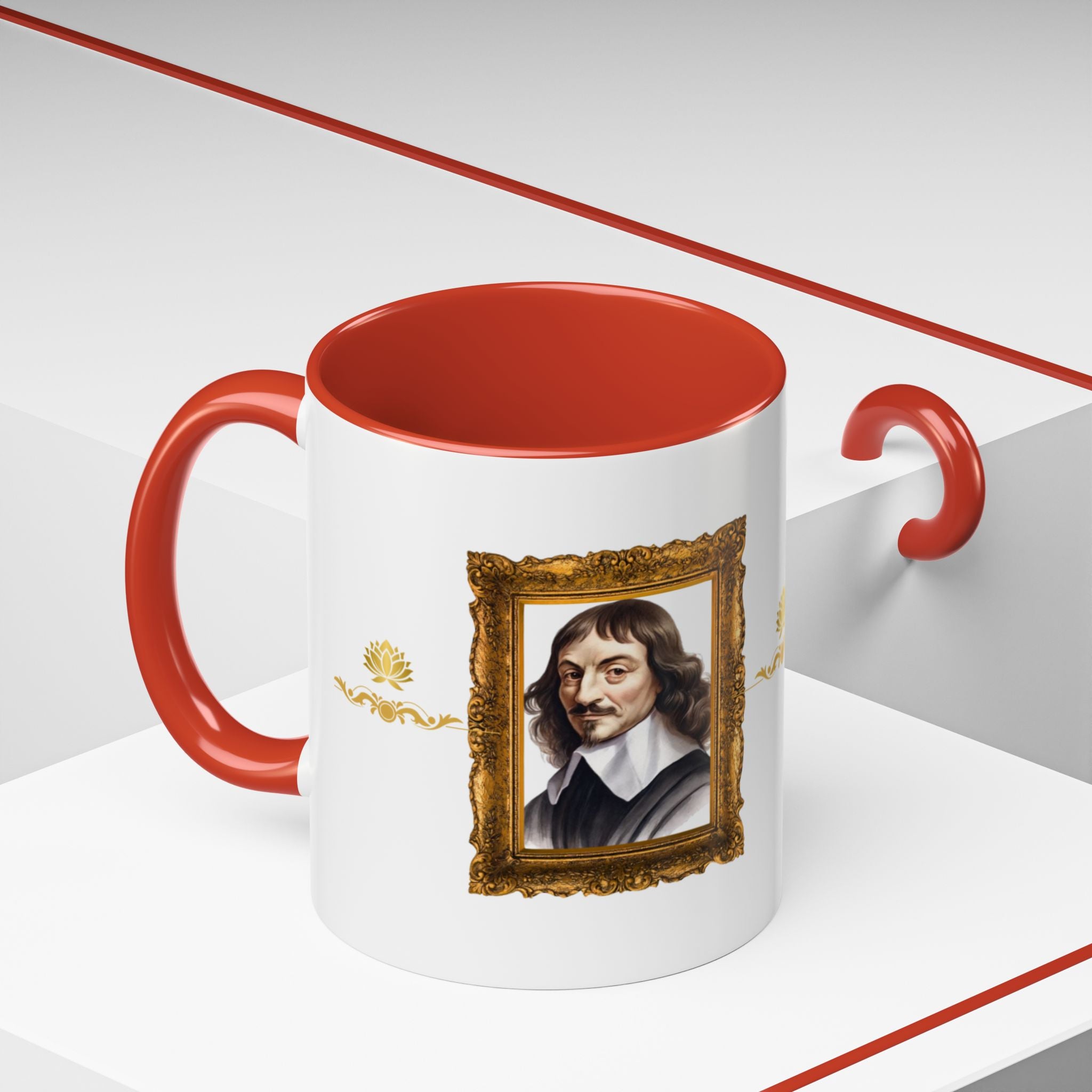 Rene Descartes -  I think, therefore I am - Quote Accent Coffee Mug (11, 15oz)