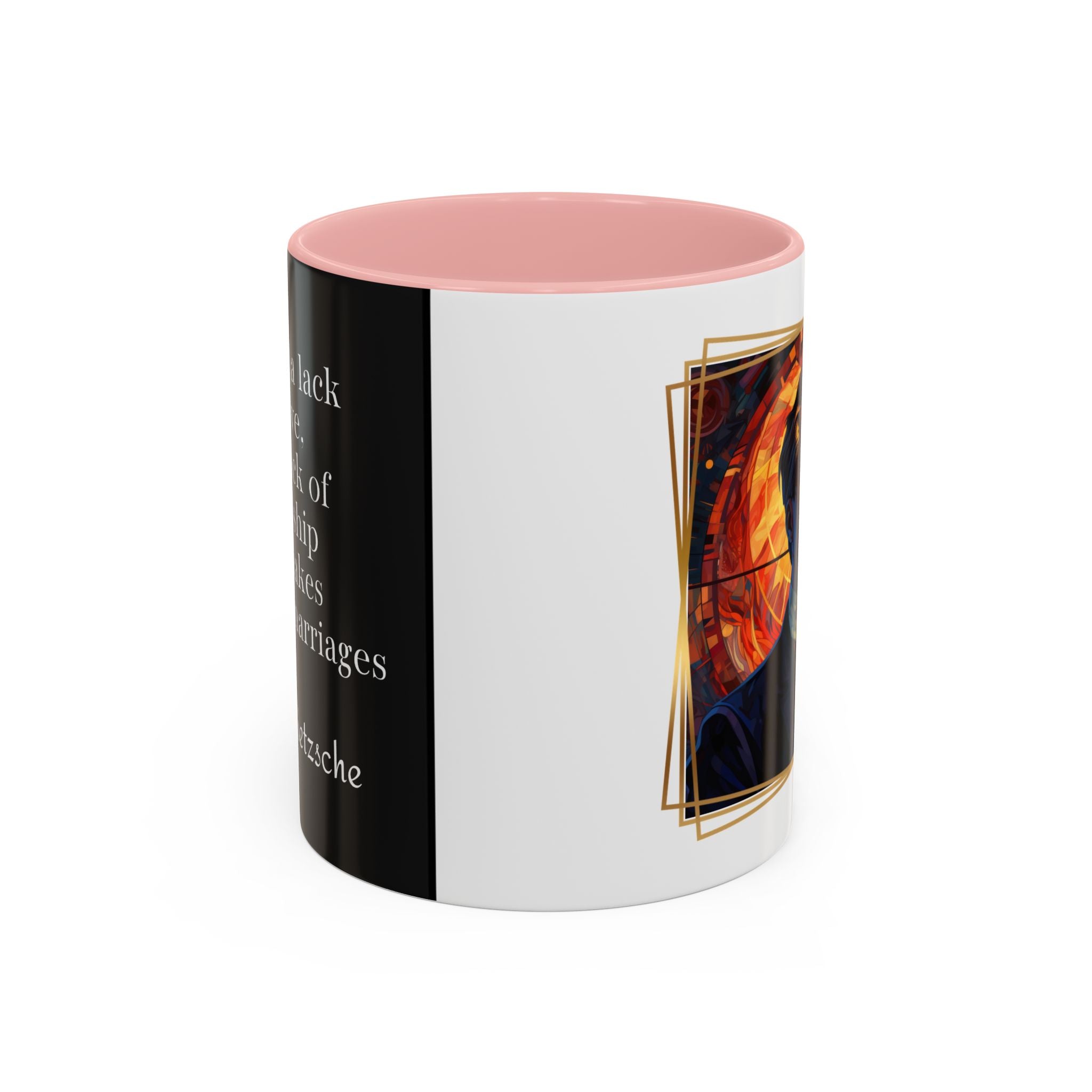 Nietzsche Friendship makes a Marriage Quote Coffee Cup | 11oz, 15oz Accent Mugs for Philosophy Lovers & Thoughtful Gifts