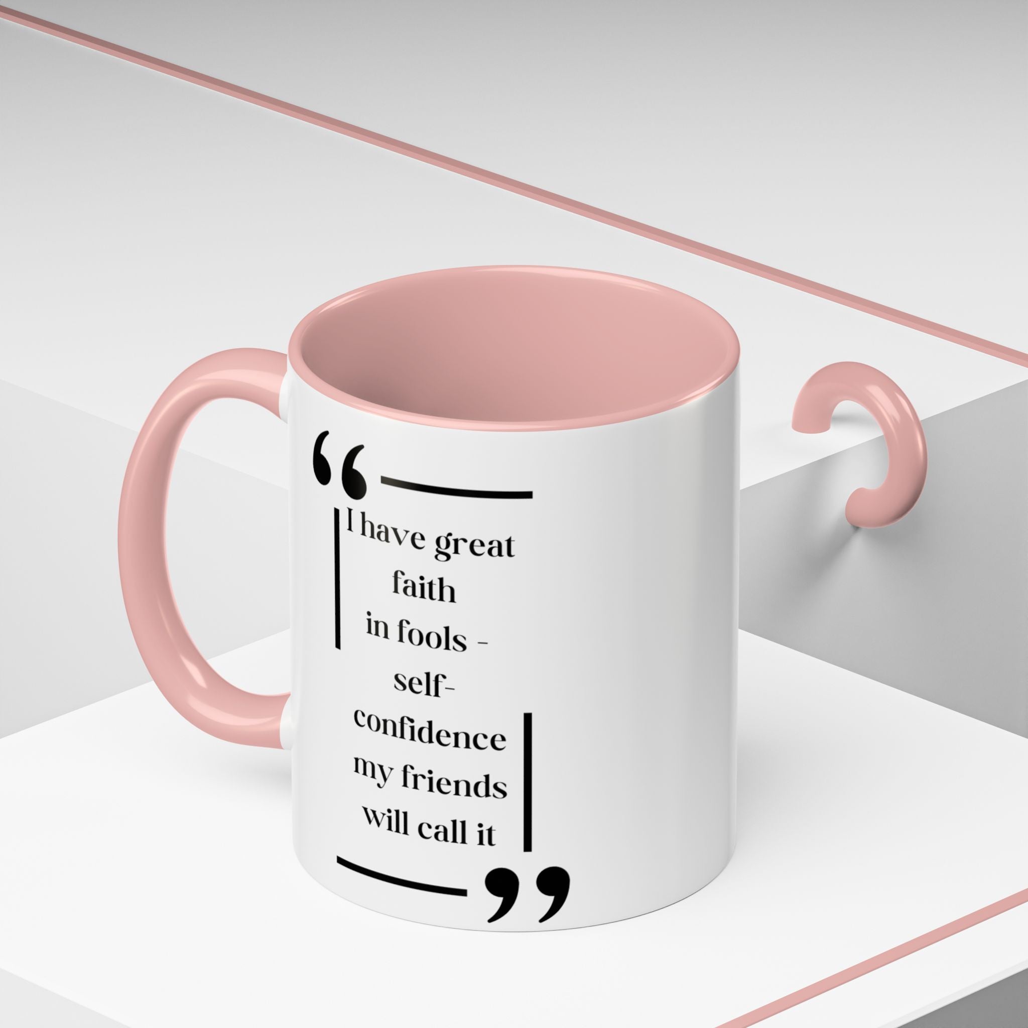 Edgar Allan Poe Quote Mug - I Have Great Faith in Fools - with Author Drawing  | 11oz & 15oz Options | Humor and Sarcasm mug