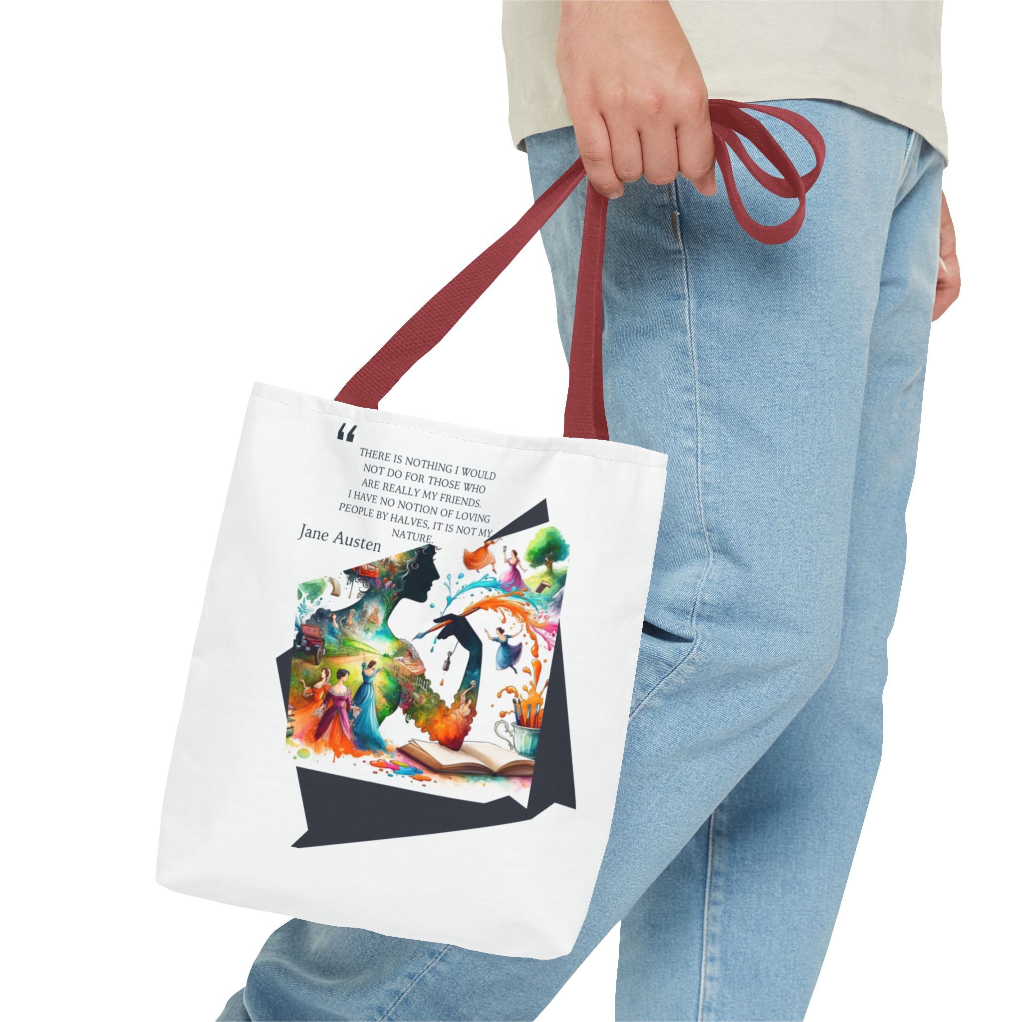 Jane Austen - There is nothing I wouldn't do for my friends Tote Bag (AOP) in 3 sizes