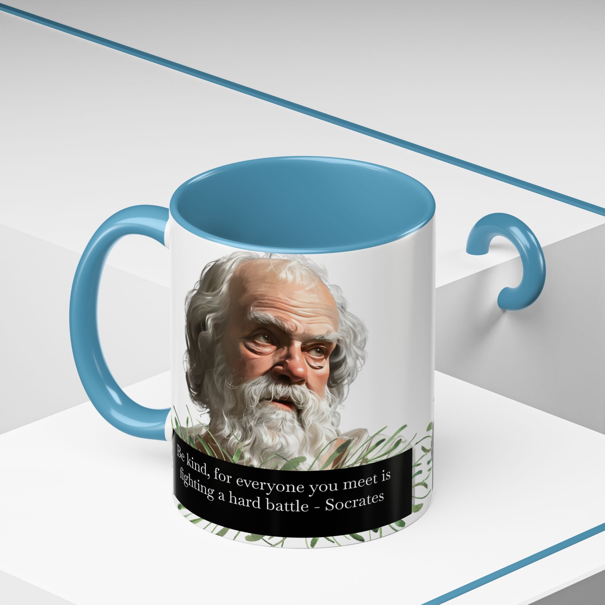 Socrates quote - Be Kind... 11oz, 15oz Accent Mugs