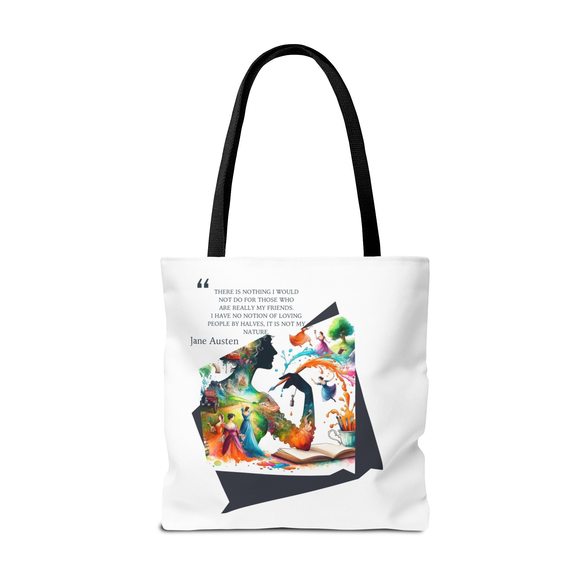 Jane Austen - There is nothing I wouldn't do for my friends Tote Bag (AOP) in 3 sizes