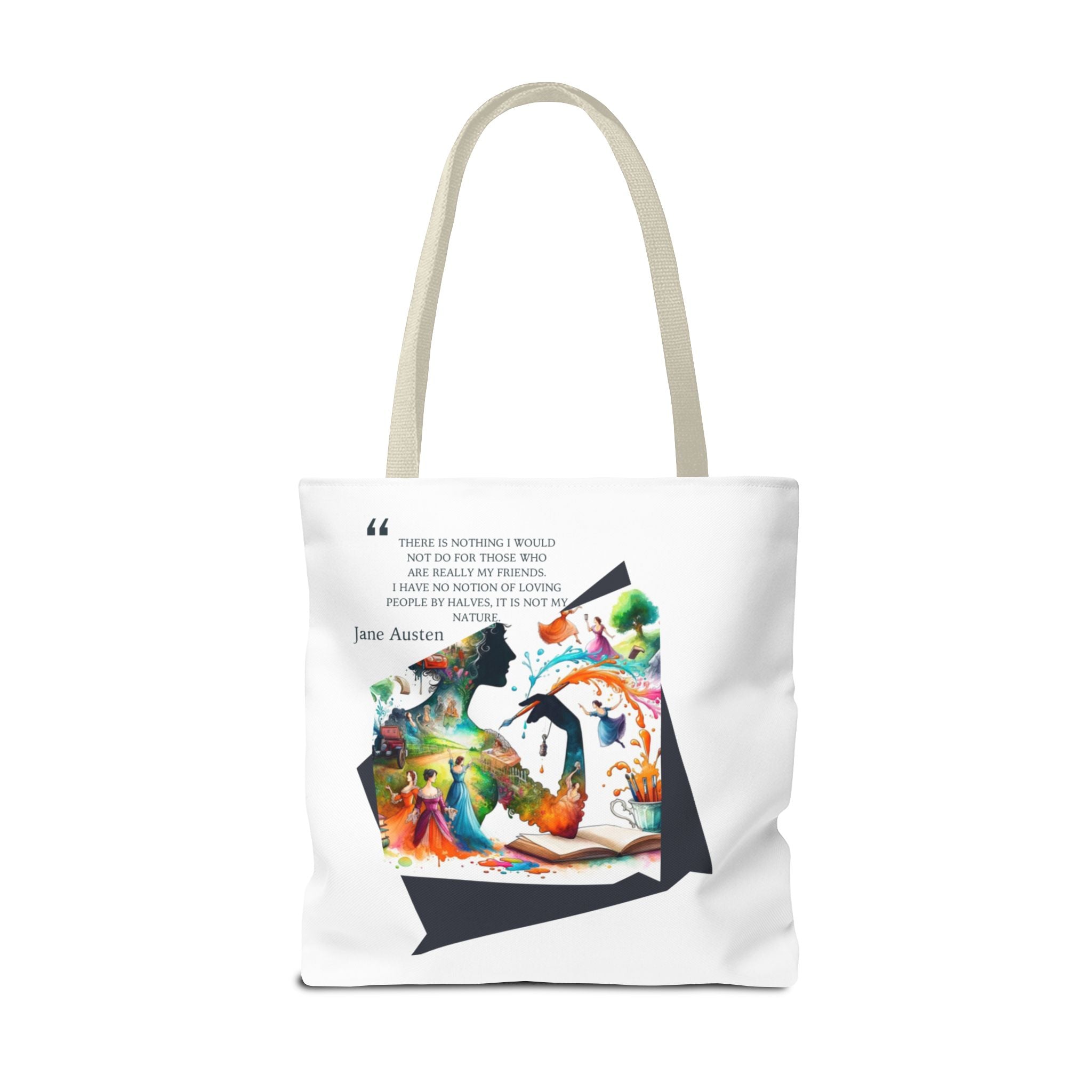 Jane Austen - There is nothing I wouldn't do for my friends Tote Bag (AOP) in 3 sizes