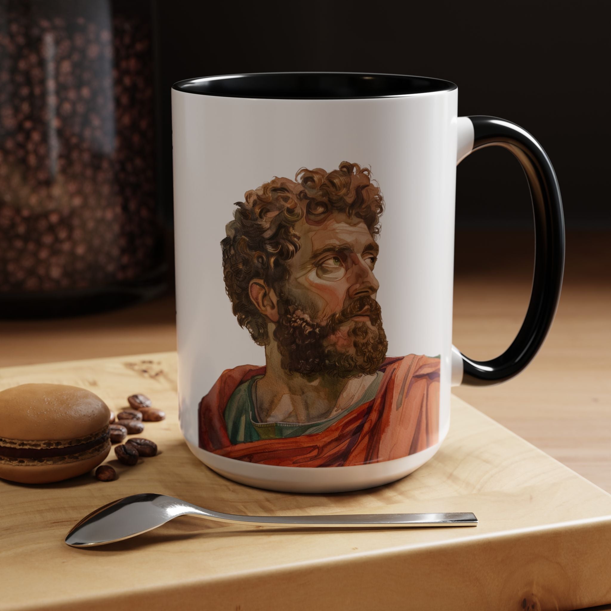 Marcus Aurelius Colour of a Soul Quote Mug | Philosophical Coffee Cup | 11oz, 15oz Accent Mugs for Thinkers| Stoics| Roman Empire