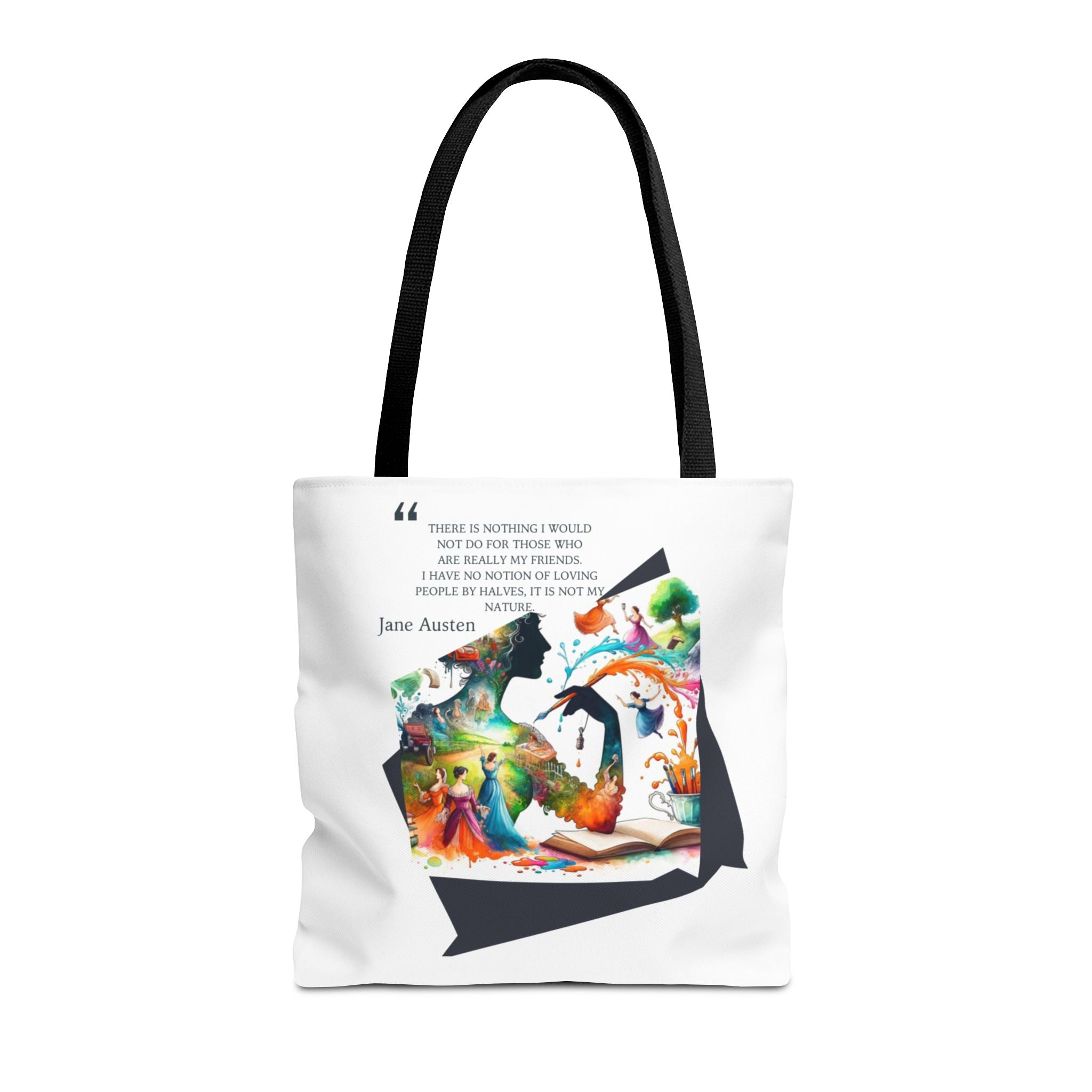 Jane Austen - There is nothing I wouldn't do for my friends Tote Bag (AOP) in 3 sizes