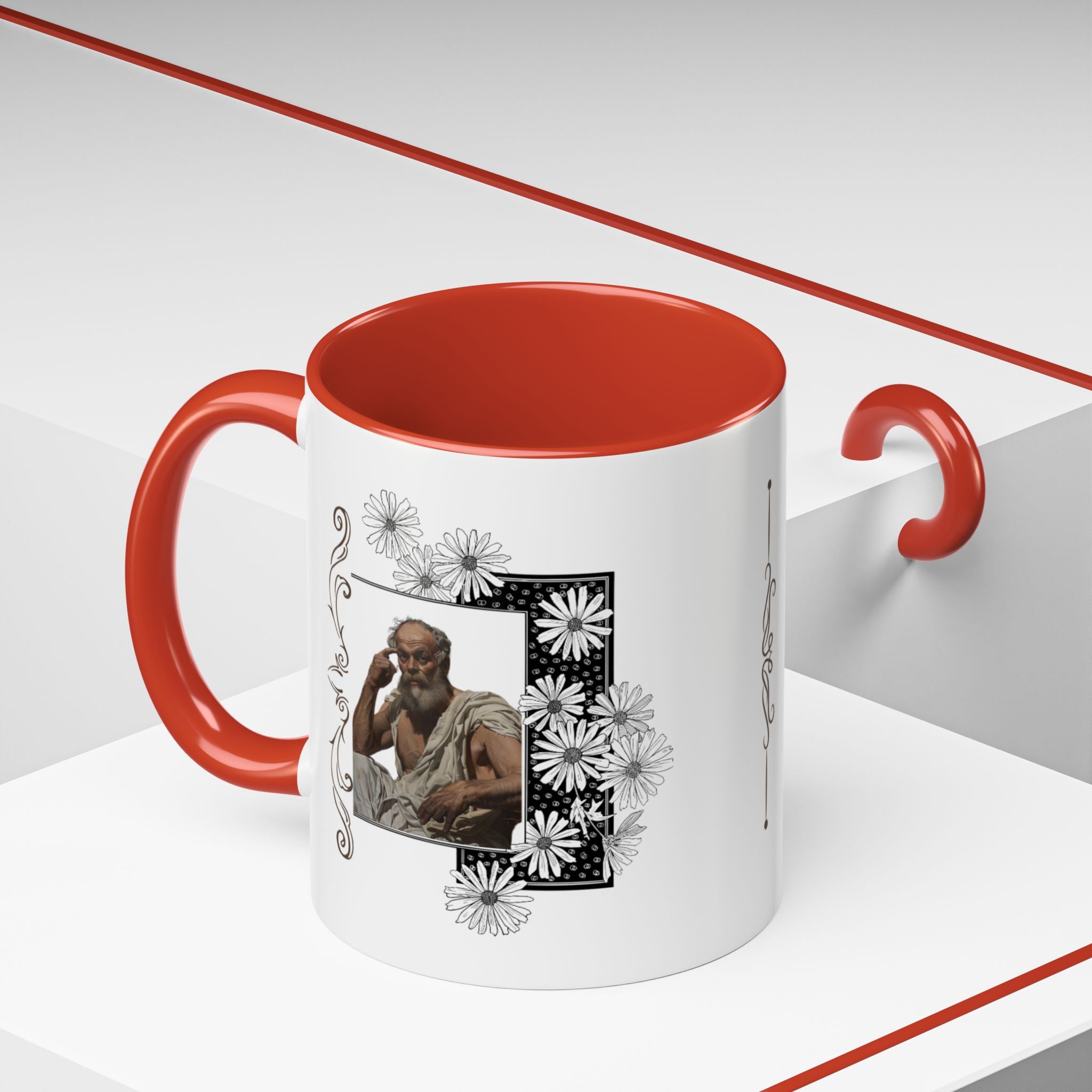Socrates I Cannot Teach, Only Make Them Think Quote Mug | Thought-Provoking Philosophy Coffee Cup | 11oz, 15oz Accent Mugs for Philosophers