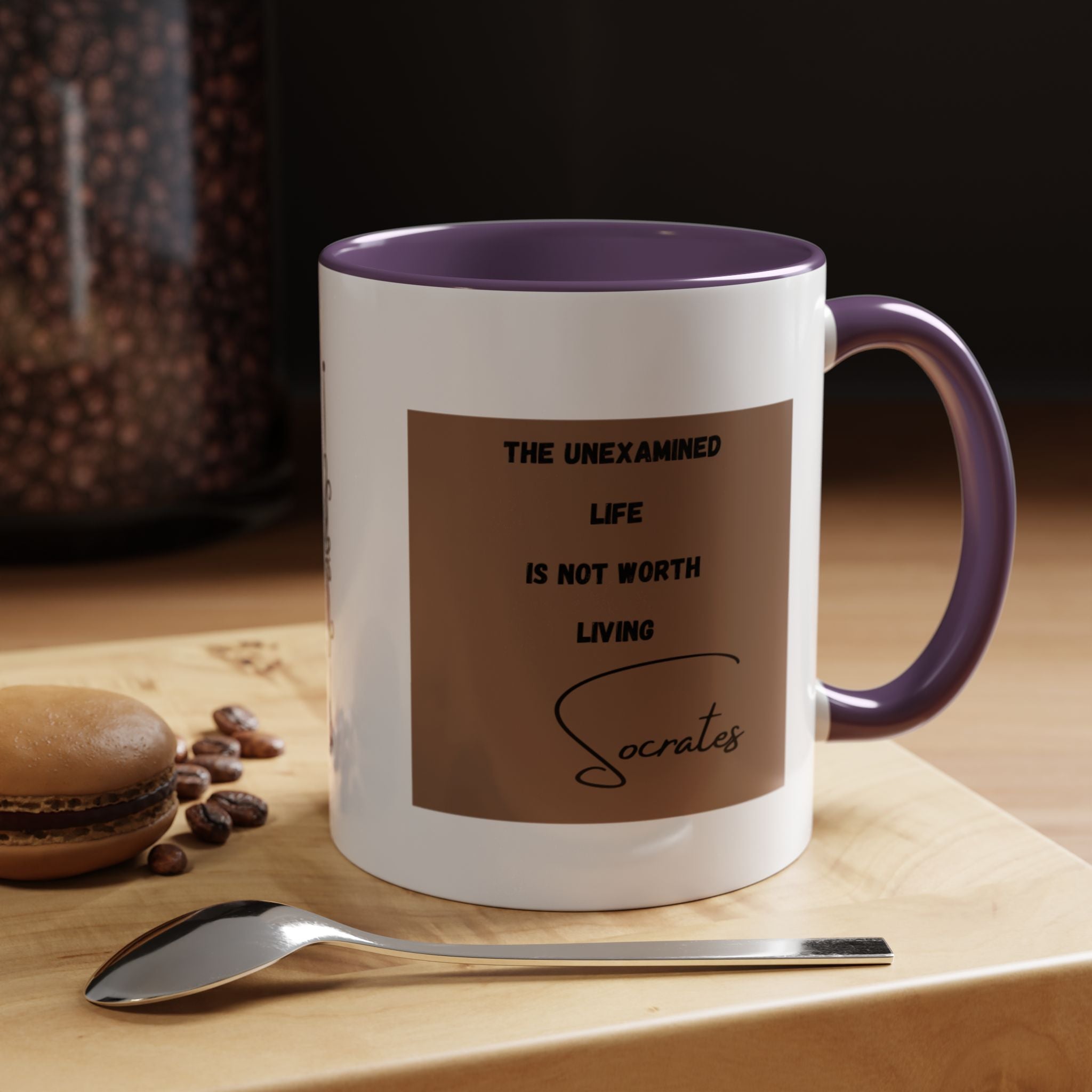 Socrates quote -  The Unexamined Life Is Not Worth Living | Philosophical Coffee Cup | 11oz, 15oz Accent Mugs for Thinkers & Wisdom Seekers
