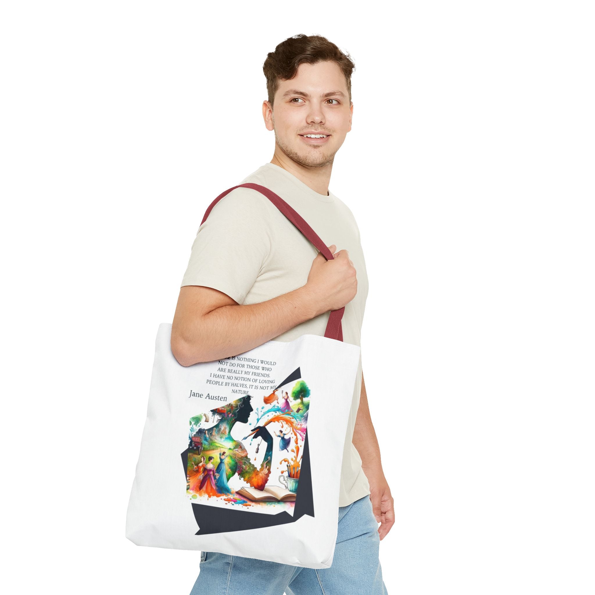 Jane Austen - There is nothing I wouldn't do for my friends Tote Bag (AOP) in 3 sizes