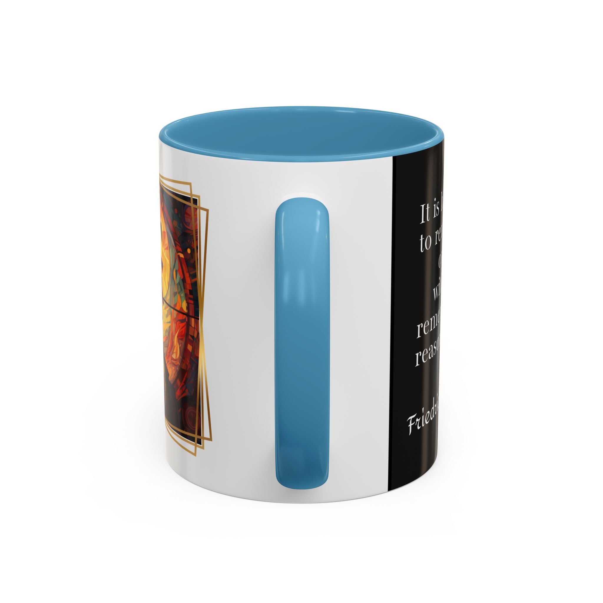 Nietzsche Pic with  Opinions and Reasons Quote Coffee Cup | 11oz, 15oz Accent Mugs for Philosophy Lovers & Thoughtful Gifts