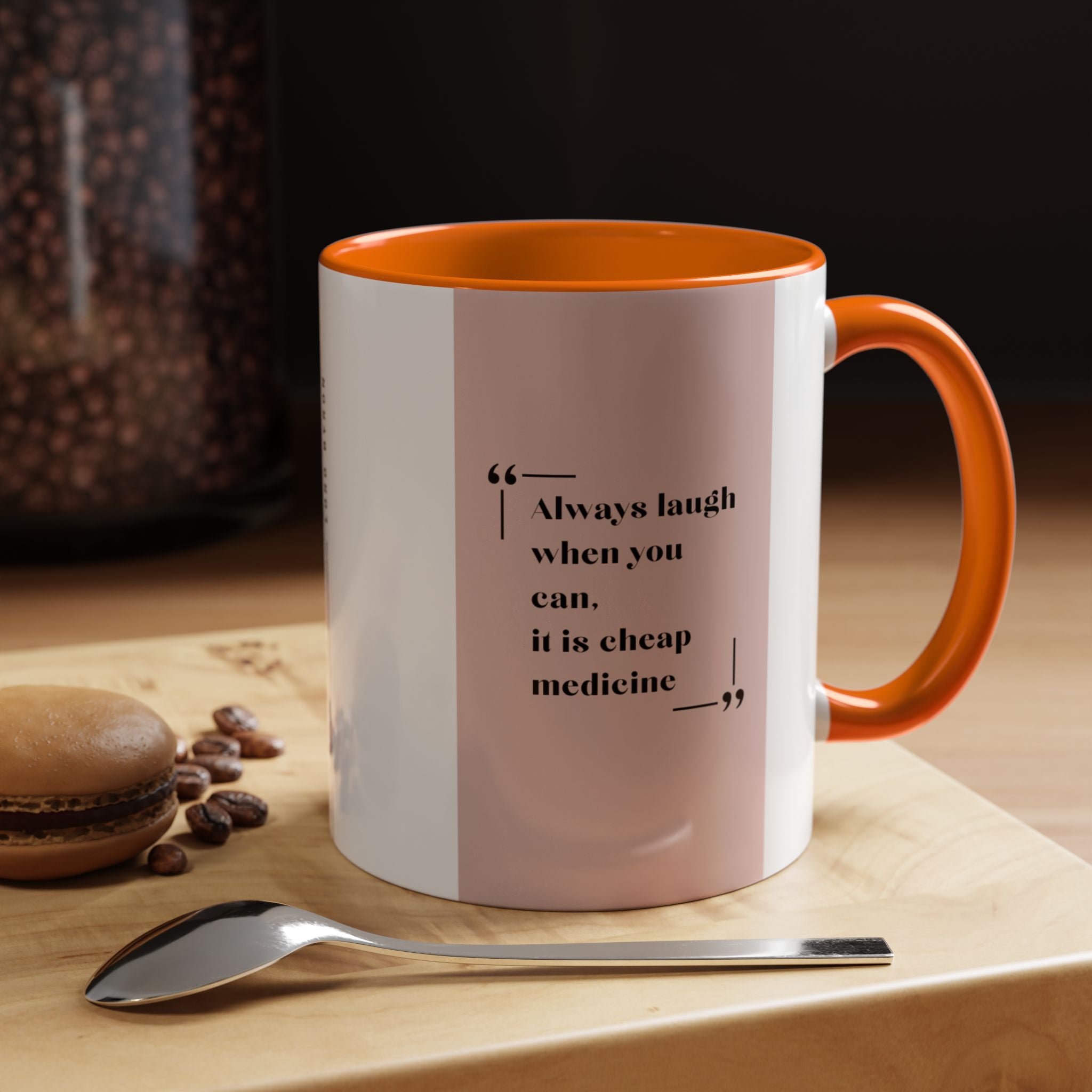 Lord Byron Laugh Quote Mug | Inspirational Coffee Cup | 11oz, 15oz Accent Mugs for Positivity & Literary Fans
